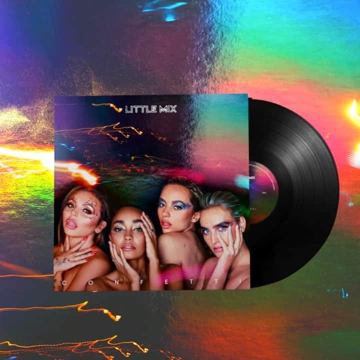 リトル・ミックスのインスタグラム：「Anyone want a lil present? We’re giving you 15% off on selected #Confetti formats and merch using the code LM15 🎉 Can’t wait to see you serving looks while listening to the album. Link in stories」