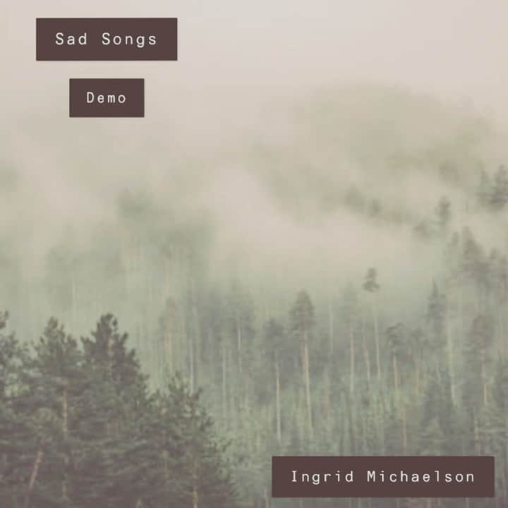 イングリッド・マイケルソンのインスタグラム：「Every month my Patreon fan club gets one unreleased demo.  This month is “Sad Songs”. It’s about how I just can’t listen to them anymore.  Or at least right now.  Turns out, it’s a sad song.」