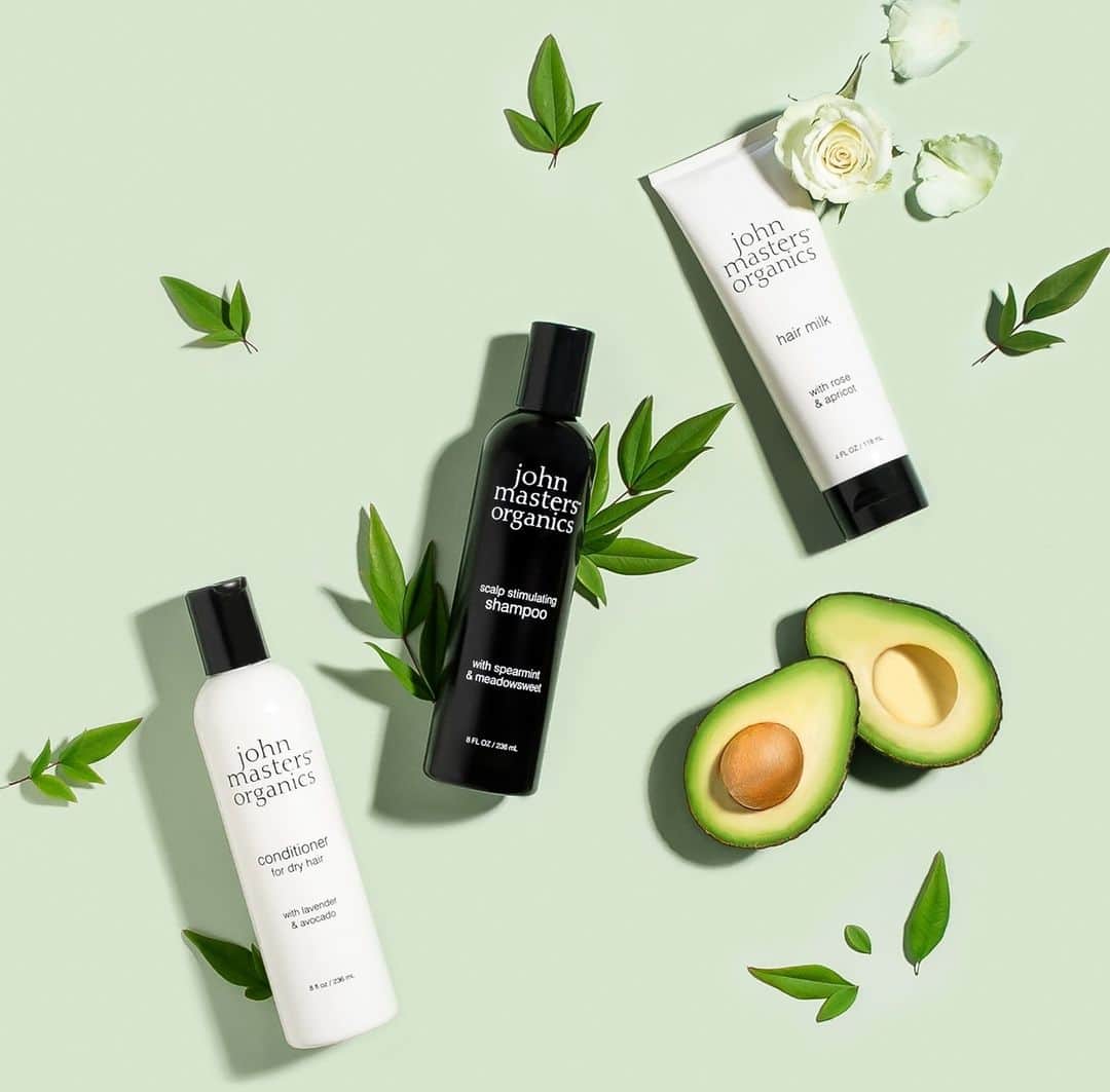 John Masters Organicsのインスタグラム：「Bestsellers powered by plants. 🌿⁠ ⁠ Top 3:⁠ Conditioner for Dry Hair with Lavender & Avocado⁠ Scalp Stimulating Shampoo with Spearmint & Meadowsweet⁠ Hair Milk with Rose & Apricot⁠ ⁠ What's your favorite John Masters product?」