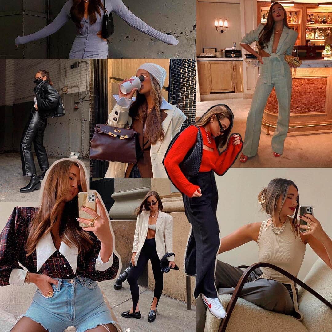 We Wore Whatのインスタグラム：「Ahh my favorite fan account @wwwdanielle put together all my looks from January. Should we do this every month and what are your top three favs?!」