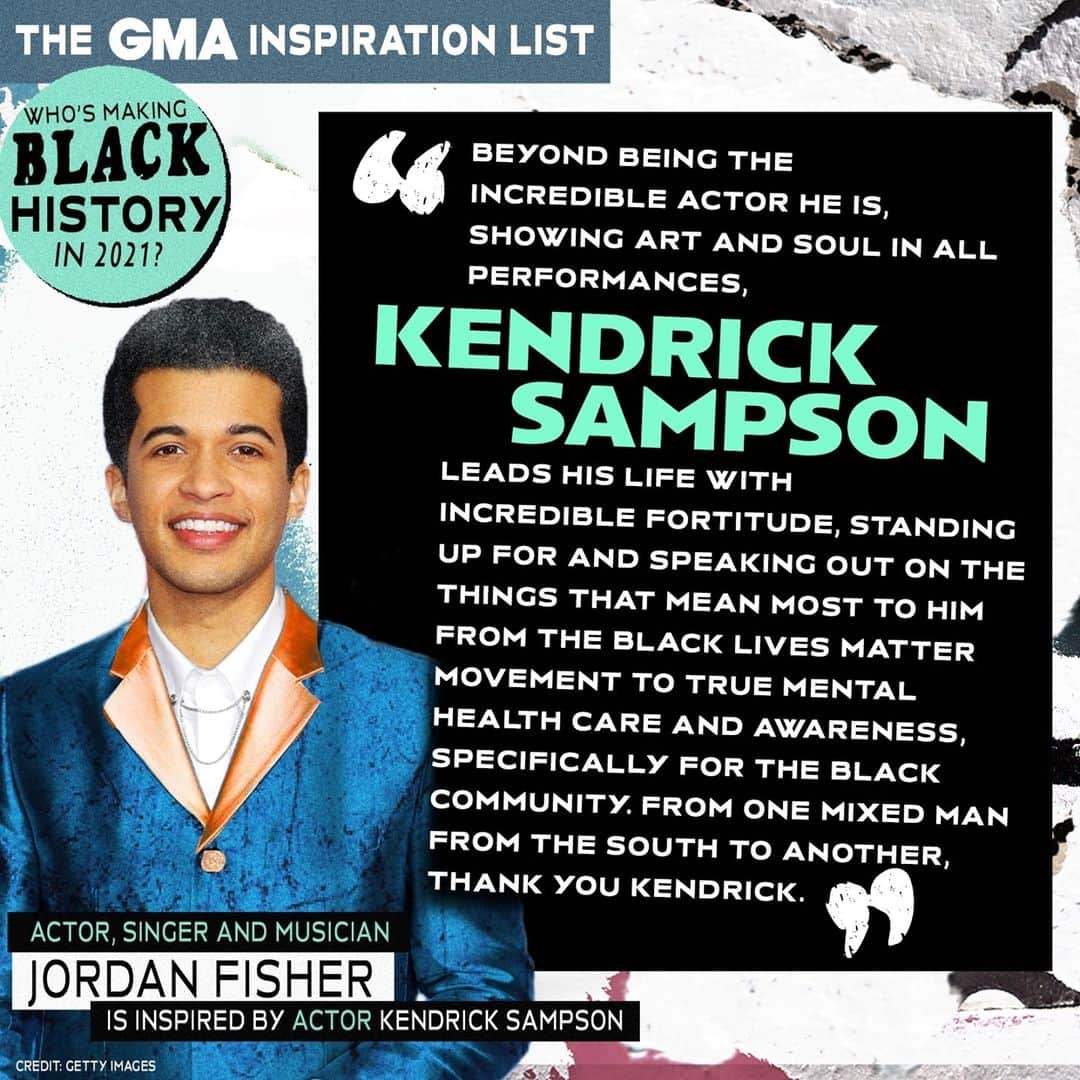 Good Morning Americaさんのインスタグラム写真 - (Good Morning AmericaInstagram)「Meet the next generation of Black excellence. @jordanfisher tells us who he thinks is making Black history right now and nominates @kendrick38 for our #GMAInspirationList. SEE LINK IN BIO FOR FULL LIST. #bhm #blackhistorymonth #blackexcellence #blackhistory」2月2日 4時25分 - goodmorningamerica