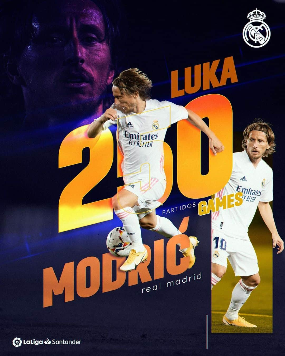 LFPさんのインスタグラム写真 - (LFPInstagram)「🌟2️⃣5️⃣0️⃣🌟  🇭🇷💜⚽️ @lukamodric10 reached 250 MATCHES in #LaLigaSantander for @realmadrid!  🌟2️⃣5️⃣0️⃣🌟  🇭🇷💜⚽️ ¡#Modric alcanzó los 250 PARTIDOS en #LaLiga Santander con el #RealMadrid!  #Football #LaLigaHistory #YouHaveToLiveIt #HayQueVivirla」2月2日 4時30分 - laliga