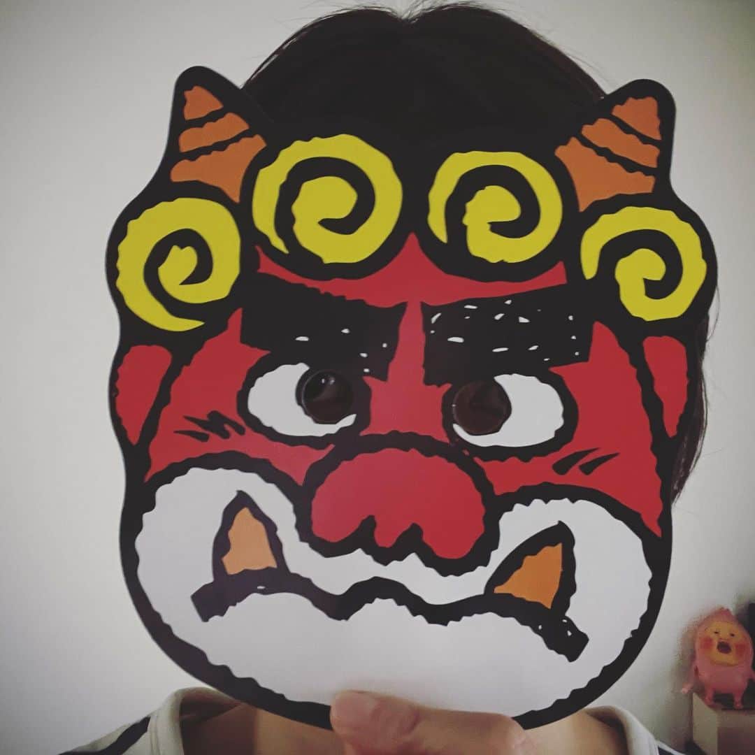 石川亜沙美のインスタグラム：「2月2日節分の日👹 ・ #節分 #おにはーそとふくはーうち #今年の恵方は #南南東 #2021.2.2 #👹 #124年ぶりの #2月2日の節分」