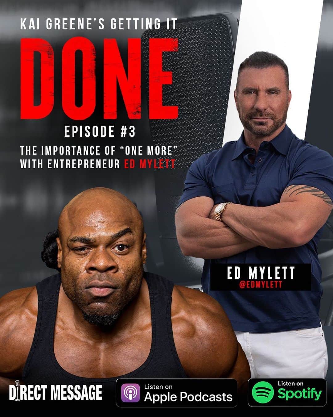 カイ・グリーンのインスタグラム：「‼️EPISODE 3‼️ NOW LIVE “Link in Bio” THE IMPORTANCE OF “ONE MORE” with @EdMylett  - 📌 Available on Apple Podcasts & Spotify - 🎧 Listen Now “Link in Bio”  - On this episode, @EdMylett shares how and why he became addicted to personal growth, the secret action to combating feeling helpless, the difference between motivation and inspiration, and why he believes every single one of us has a super power. He shares to Kai why “tell me your story” is his favorite line when meeting people and the importance of the mantra “one more.” Ed is ranked as one of the top 50 wealthiest under 50 in America. His bestselling book #MaxOut Your Life shares strategies used by today’s elite performers and he has a #1 business podcast called The Ed Mylett Show.」