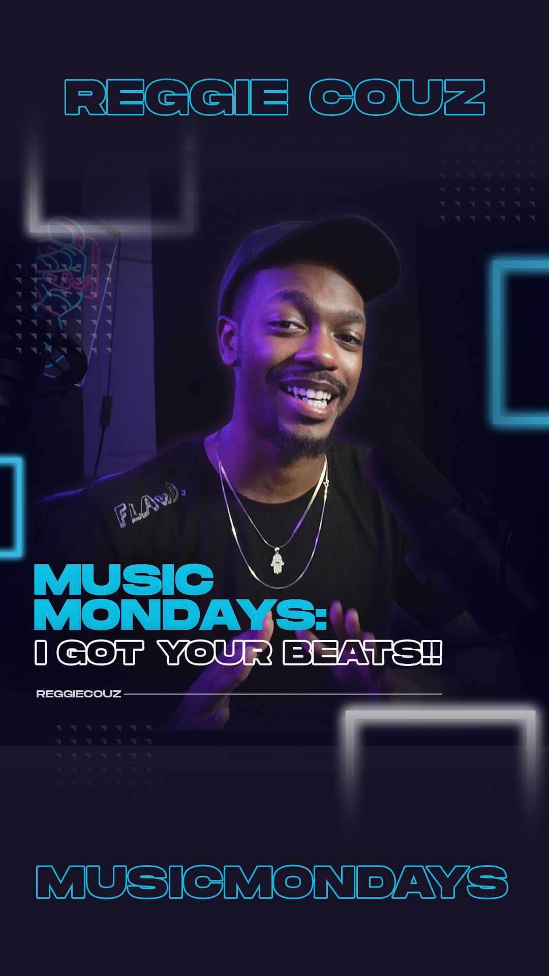 Reggie COUZのインスタグラム：「We are back with another Music Monday!  Thank you to everyone who sent their beats in for this week. If you want to have the chance of being featured in next weeks Music Monday make sure to send your beats or song to:  couzfanmail@gmail.com   AND make sure to add your Instagram handles too, so I can give y'all the credit you deserve!!  This week's featured beats were from:   1. @rossbeatz_  2. @prodxinsomniac 3. Prodijoe 4. @thetrusttate 5. Waviest  Let me know in the comments below what you thought of each beat!  Don't forget to follow me on IG @reggiecouz」