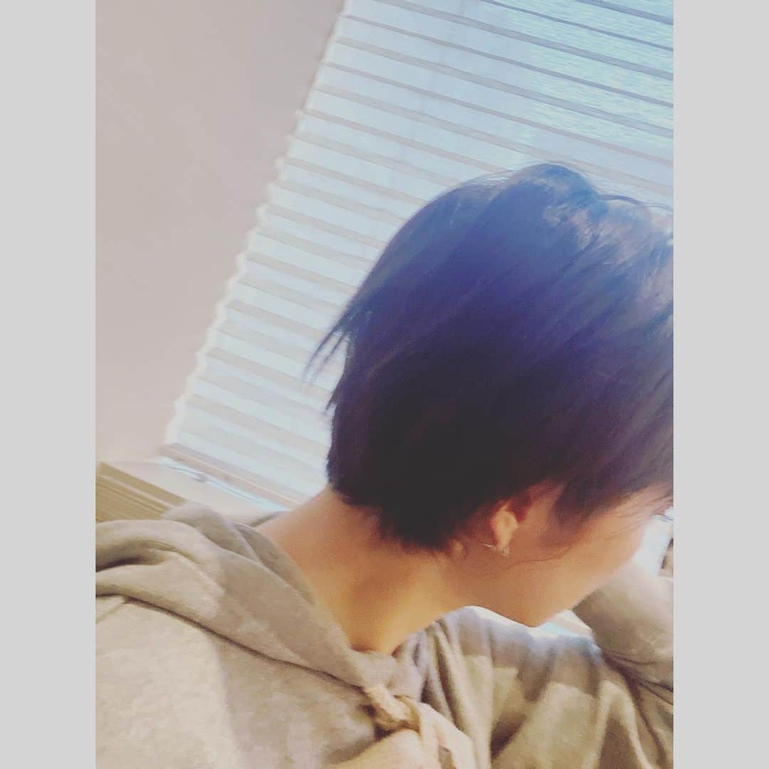 秋本祐希のインスタグラム：「寝ぐせ #shorthair #大人ショート #hairstyle  #どうでもいい話  結んでごまかしがきかないショートに手こずってます。」