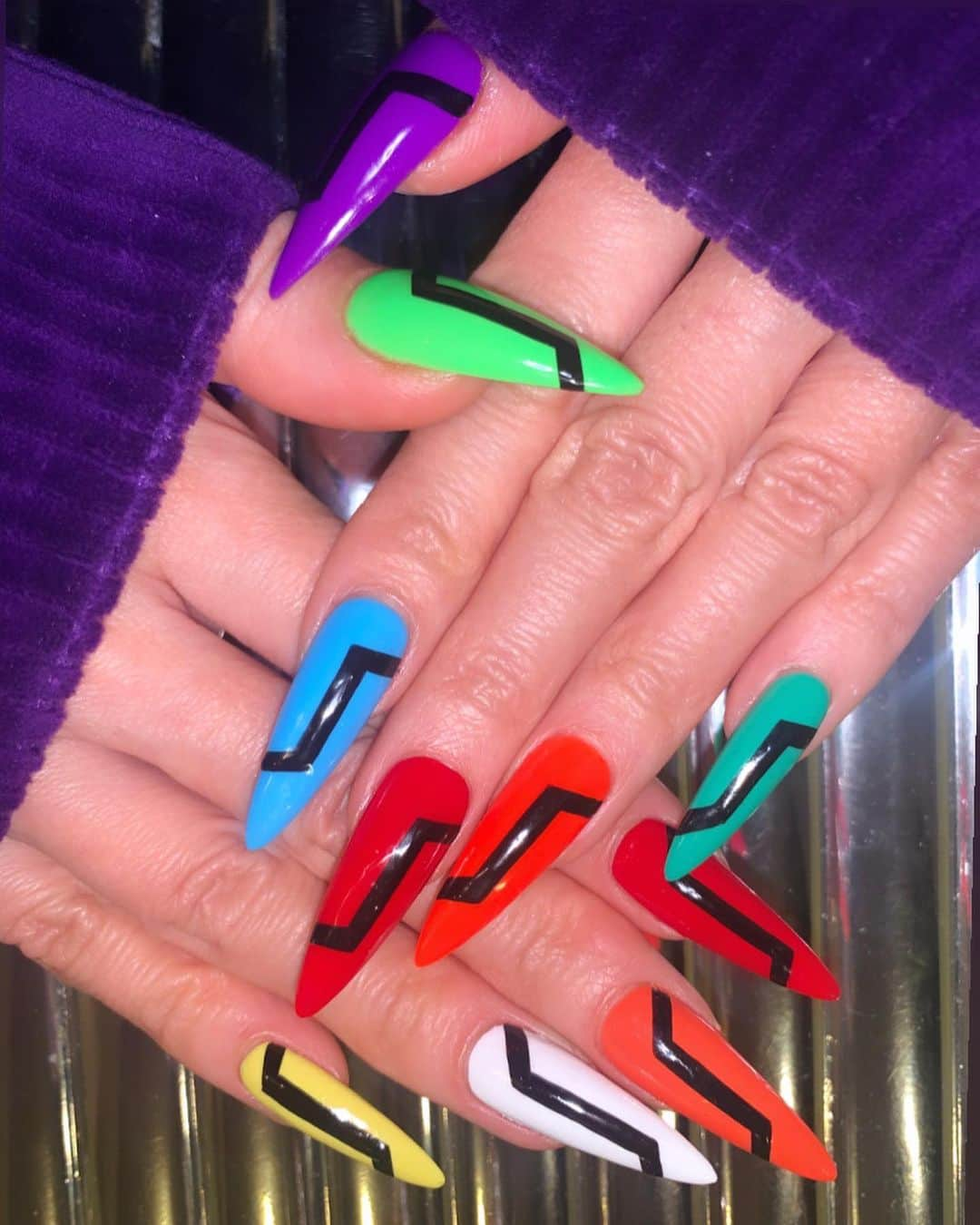 Mei Kawajiriさんのインスタグラム写真 - (Mei KawajiriInstagram)「エヴァ💜💚❤️🤍インターフェース🔺#neongenesisevangelion #interface #nailsbymei 🔺💜💚🤍❤️#エヴァンゲリオン」2月2日 11時44分 - nailsbymei