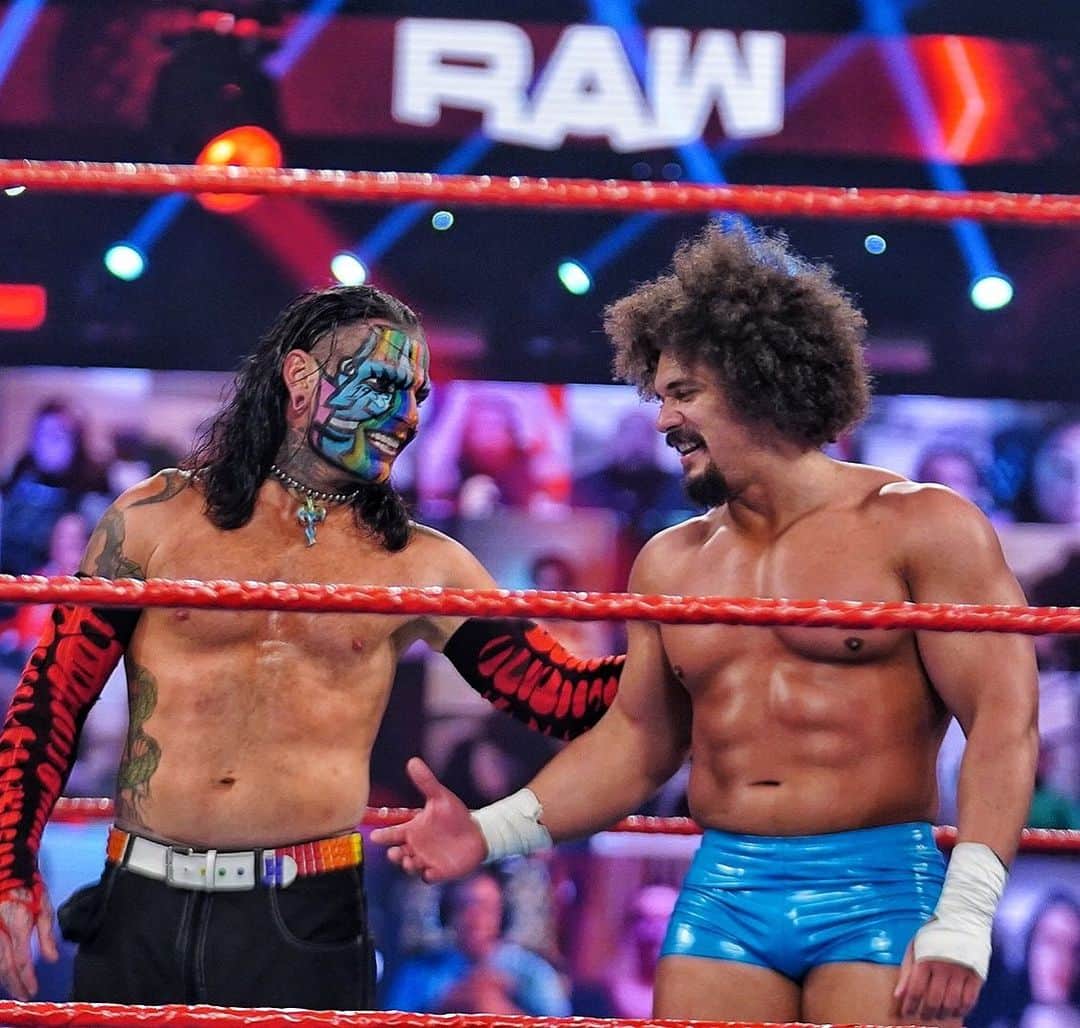 WWEさんのインスタグラム写真 - (WWEInstagram)「Carlito and @jeffhardybrand are victorious!! Welcome back #Carlito!  #WWERaw」2月2日 12時15分 - wwe
