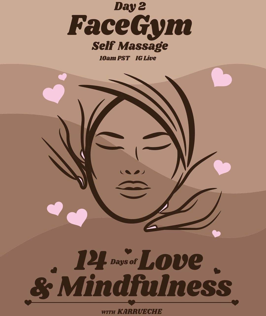 のインスタグラム：「Day 2! Self facial massage w @facegym.. sculpt and tone! All you need is facial oil and please start with a clean face and clean hands! See y’all tomorrow 🤎🤎🤎🤎🤎🤎」