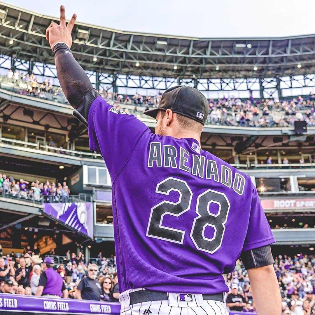 コロラド・ロッキーズのインスタグラム：「Even the most heartfelt and eloquent Instagram post will never capture Nolan Arenado’s true excellence and impact. But we’re still gonna try...  A laid back SoCal kid, second round draft status seemed fair in 2009. Some said he would only cut it as a catcher. A developmental success story, Nolan worked his way through the Minors to emerge as one of the game’s top prospects.  After a Triple-A game in Tucson, Manager Glenallen Hill interrupted Arenado’s family dinner to tell Nolan his hard work and sacrifice had paid off: He was going to the big leagues. Nolan and his parents drove up to Phoenix for his debut on April 28, 2013 at Chase Field.  Hit 1 of 1,206. Home Run 1 of 235. RBI 1 of 760. The kid Nolan Arenado burst onto the scene in front of family and friends on April 29, 2013 at Dodger Stadium. The Arenado Crew was there in numbers, they were rowdy, they were proud. We all were.  From the day he arrived in The Show, Nolan brought fire. Desire. He brought his burning love of the game. Instincts. He brought it every day. That’s #NolanBeingNolan.  But as tough as he was on the field, he always had a soft spot for Rockies fans. A generation of youngsters have grown up with Nolan, forging a lifelong bond. Keep your 28 Rockies jerseys and wear them proudly; they will always be in style.  Nolan started crafting his resume the moment he laced ‘em up in the Majors, quickly cementing his status as one of the game’s elite players. A two-way talent, he’s already one of the greatest third basemen of all time.  Five straight All-Star Games. World Baseball Classic champ. Eight straight. Gold Gloves. Four straight Platinum Gloves. Four Silver Sluggers. Four Fielding Bible Awards. Three Wilson Defensive POY Awards. Mel Ott Award. Too many MVP snubs.  We’ll all miss watching #NolanBeingNolan in Rockies purple. We’ll miss the jaw-dropping plays every night. The big hits. The details that define his greatness.  Thank you for everything, Nolan.」