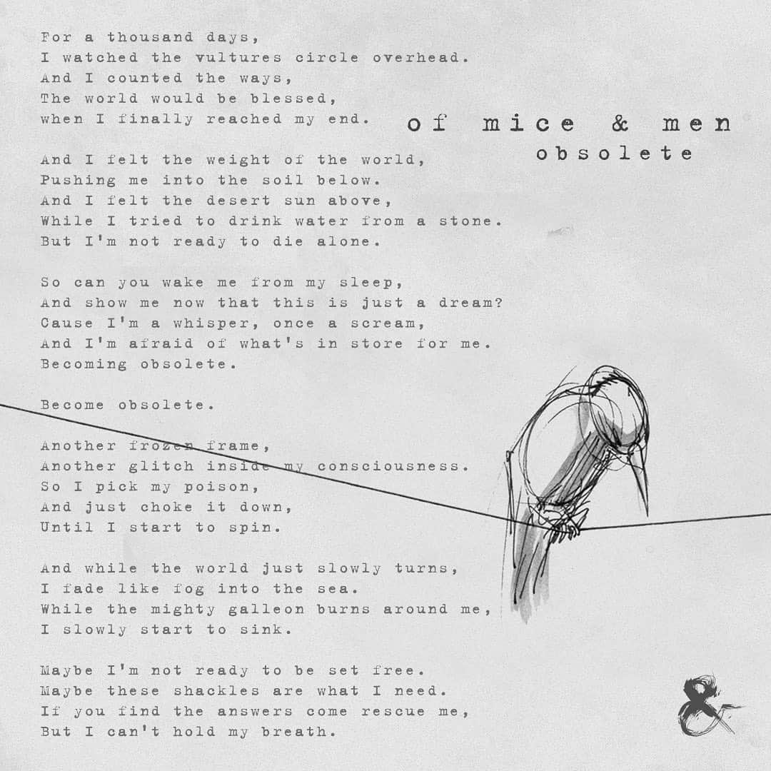 Of Mice & Menのインスタグラム：「I’m afraid of what’s in store for me. Becoming #Obsolete」