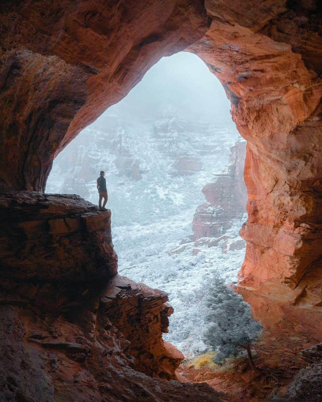 Discover Earthさんのインスタグラム写真 - (Discover EarthInstagram)「Did you ever see snow in the desert ?  "Snow in the desert is extremely special, and seeing that iconic red sandstone poking through the snow has been quite a sight to behold!"  🇺🇸 #discoverArizona with @ryanresatka   . . . . .  ​#a  #arizona  #instagramaz  #sedona ​#grandcanyon  #desert  #hikingadventures  #redrock  #beautiful  #explore  #sedonahiking  #naturephotography  #hike  #wanderlust  #travelphotography  #cathedralrock  #usa  #mountains  #vortex  #devilsbridge  #roadtrip  #photography  #love  #adventure  #redrocks  #nature  #hiking  #sedonaarizona」2月3日 1時00分 - discoverearth