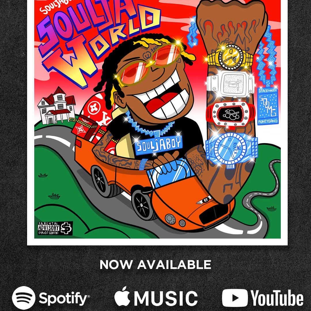 ソウルジャ・ボーイ・テレムのインスタグラム：「#SouljaWorld 🌎 out now‼️‼️‼️✔️ stream on @applemusic」