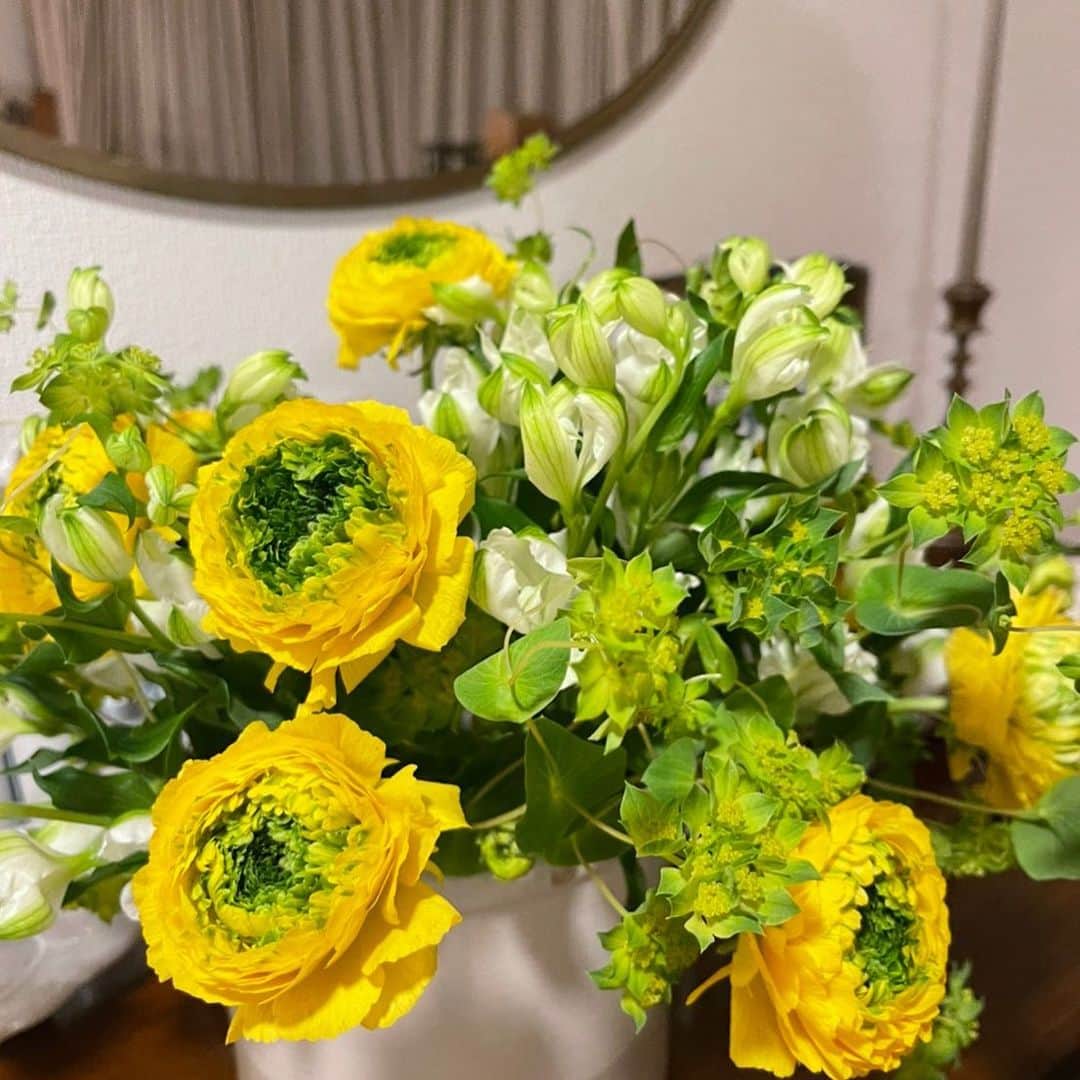 中山美穂さんのインスタグラム写真 - (中山美穂Instagram)「お友達のお祝いに花束を持って。﻿ ﻿ 大好きなラナンキュラス。﻿ 春はもうすぐだね。﻿ 待ち遠しい。」2月2日 18時11分 - _miho_nakayama_