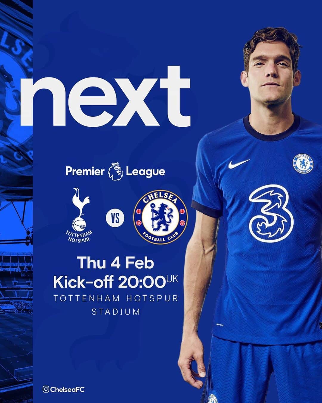 チェルシーFCさんのインスタグラム写真 - (チェルシーFCInstagram)「Next: Tottenham on Thursday! ⚪️🔵 #TOTCHE #CFC #Chelsea」2月2日 18時37分 - chelseafc