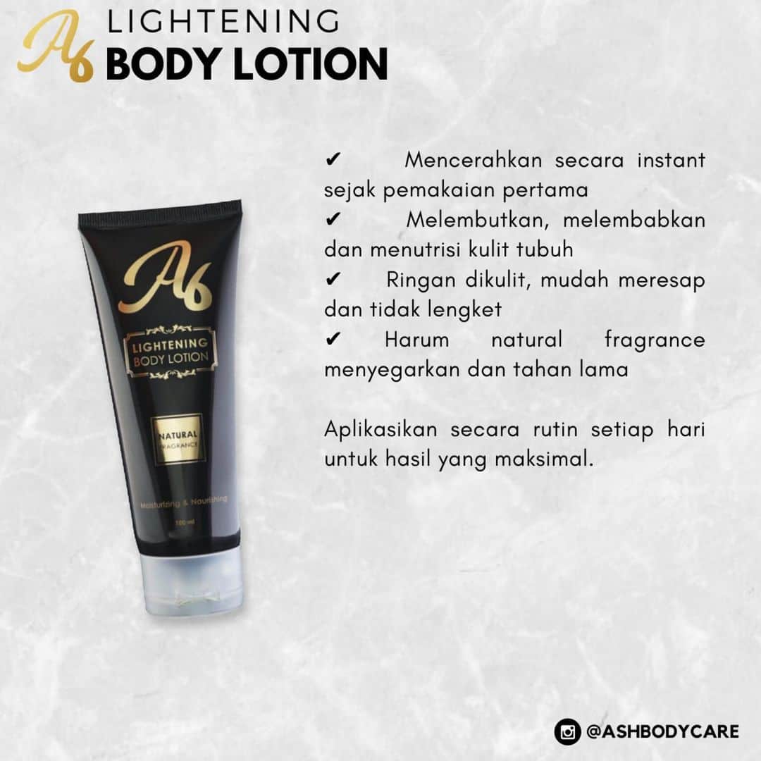 ASHANTY BEAUTY CREAM OFFICIALのインスタグラム：「Tau gak sih bebs kalau sinar UV bisa menyebabkan kulit menjadi gelap karna terbakar dan menyebabkan penuaan dini?😱 Yuk lindungi tubuhmu dengan A6 Lightening Body Lotion by @ashbodycare, Instant Lightening Body Lotion yang dilengkapi dengan kandungan vit B3, Collagen, SPF yaitu bahan aktif yang berfungsi sebagai penangkal sinar radiasi UV. Tubuh kamu akan terlindungi sepenuhnya. Selain itu ada kandungan Sweet Cherry Extract yang bisa memberikan efek segar pada kulit kamu lho!😍 Jadi pengen nyoba kan? ....................................... Whitening, Moisturizing & Nourishing 🌸 Info & Pemesanan : WhatsApp 082162937629 081295675215 081288593969 082122657293  Shopee : Rumah Asix Official Shop  Tokopedia : RumahAsix Lazada : RumahAsix Bukalapak : RumahAsix Fast Response click link on bio instagram @ashbodycare _______________________ #whitening #moisturizing #nourishing #healthyskin #whiteningskin #antiaging #skincare #collagen #kolagen #acne #collagendrink #lotion #instantwhitening #bodylotion #drink #ananghermansyah #ashanty #aurelhermansyah #thehermansyahA6」