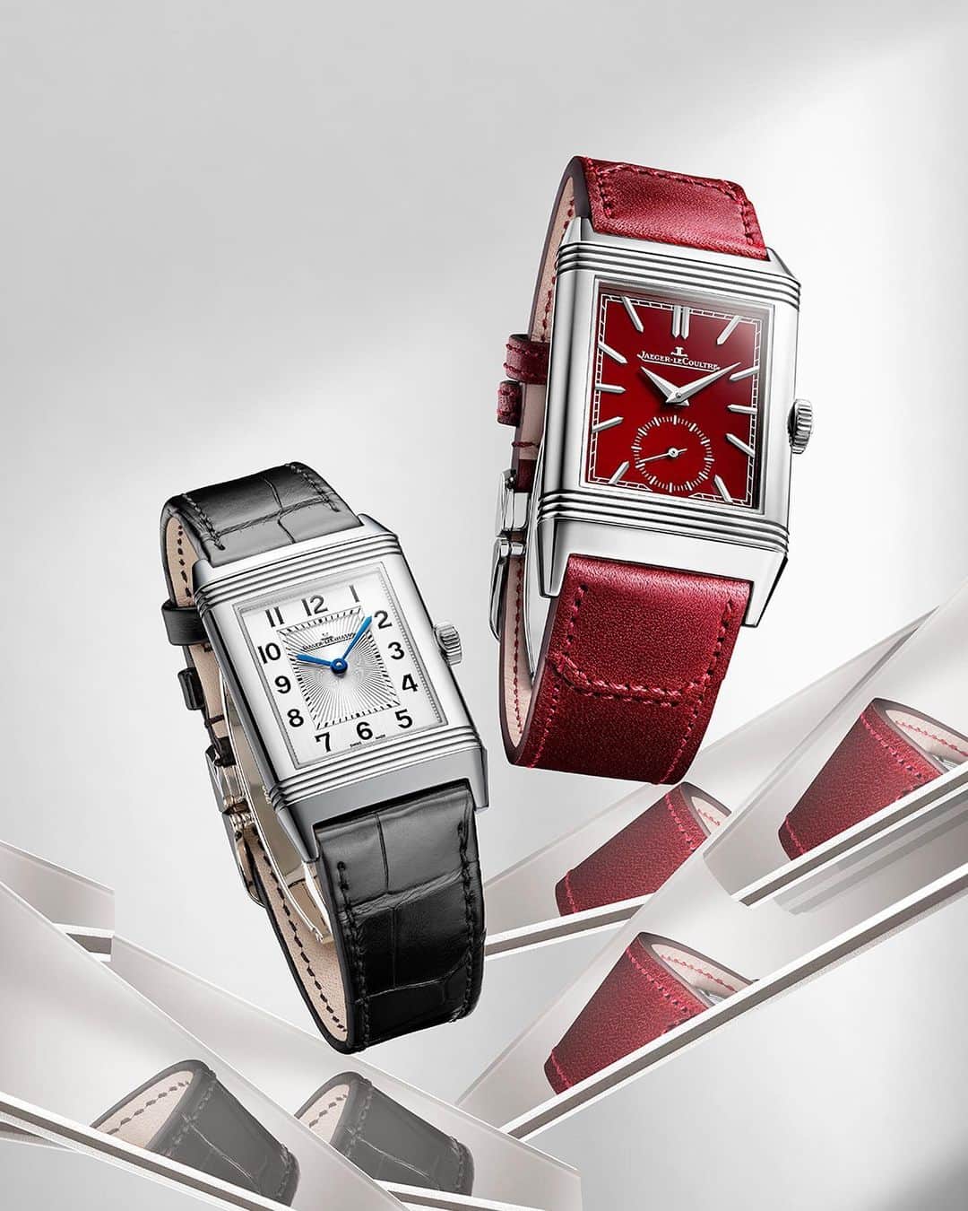 ジャガールクルトのインスタグラム：「Reverso, two become one.  #Reverso _ Reverso Classic Medium Thin Reverso Tribute Small Seconds _ An iconic reference of the Maison embodying duality from its origins: two matching halves in one revealing one-of-a-kind swivelling case. Could it be the gift of a lifetime?  _ #JaegerLeCoultre #Reverso #JLCGift #ValentinesDay #Style #ArtDeco #Icon #HomeofFineWatchmaking #SwissWatch #ValleeDeJoux #Watchmaking #Craftsmanship #SavoirFaire」