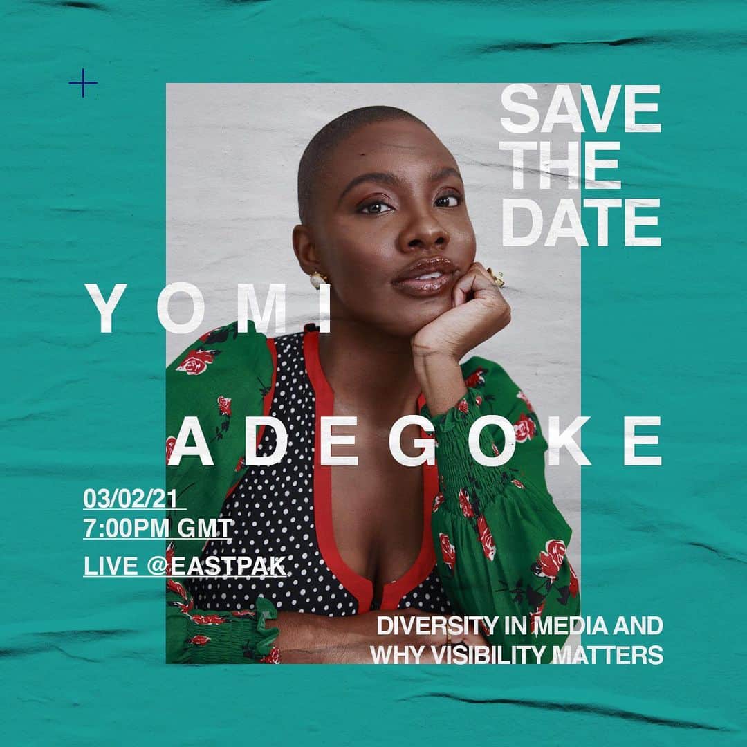 イーストパックのインスタグラム：「Join us for our first Instagram Live session as part of our Black History Month celebrations. This Wednesday at 7pm GMT, writer and columnist @yomi.adegoke will discuss the lack of diversity in British media and the realities of being a Black female journalist with our host @chantayyjayy #builttoresist #eastpak #blackhistorymonth #bhm #equality」