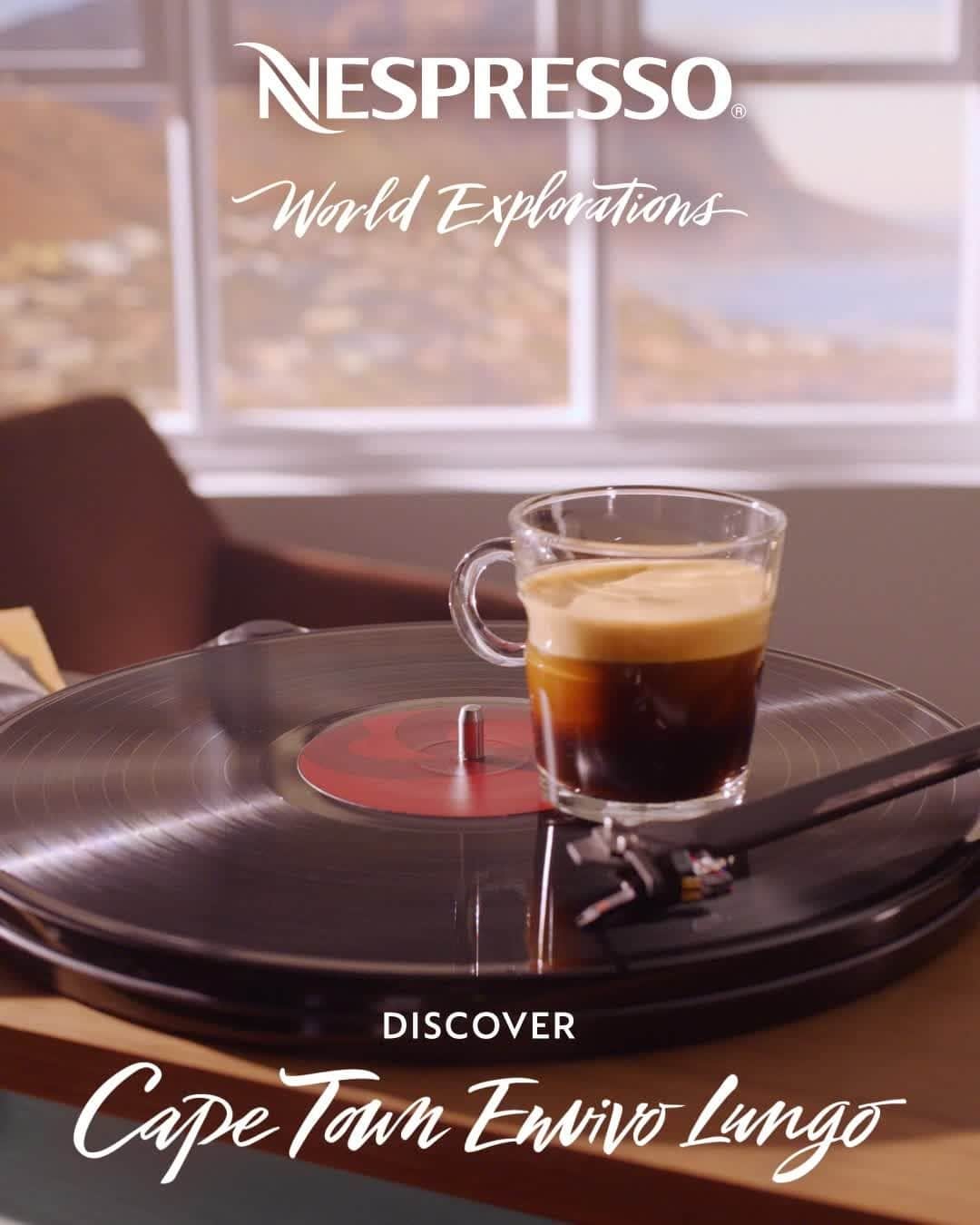 Nespressoのインスタグラム：「How about a trip to Cape Town?  Curious about South African coffee culture? With a powerful streak of Robusta in this blend, Envivo is the reflection of a typical cup of Cape Town: woody, intense, and full-bodied.  #Nespresso #NespressoWorldExplorations #WorldExplorations #CapeTownEnvivoLungo」