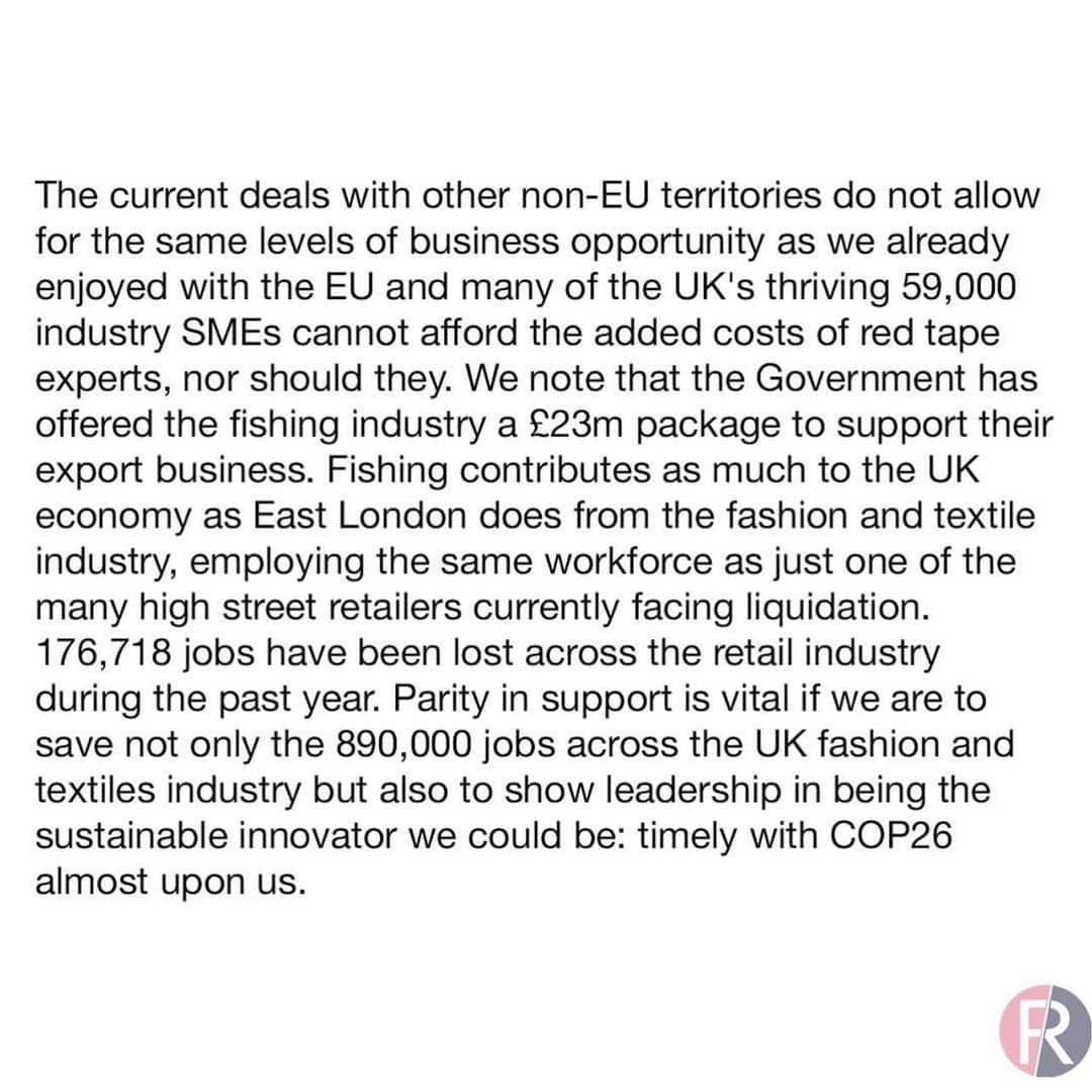 ニック・ナイトさんのインスタグラム写真 - (ニック・ナイトInstagram)「It’s unbelievable to realise that the fashion industry, which is Britain’s 3rd biggest industry is almost completely unrepresented in Parliament, and is instead all too often trivialised, scandalised  and dismissed !  It didn’t feature in any of the governments negotiations with the EU in the formation of a Brexit trade deal or influence the formation of any of the governments policies .  The fashion industry will be devastated by Brexit but yet no one in the government seems to show any signs of caring . The entire fishing industry which although a great industry is by comparison  similar to the income size of Harrods . However Fishing is all we hear about , just think how many headlines you’ve read about safeguarding the fishing industry and then think about how few times fashion is mentioned in a similar way .  Fashion brings billions into this country and employs 100s of thousands of people . It contributes more financially to the U.K. economy than the car industry, film industry, music industry and the fishing industry  combined but the government do nothing to safeguard it’s future . I signed the following letter to the government to plead for their support.  Thank you to Tamara Cincik and the @fashionroundtable for all your brilliant efforts in making this government aware of how badly we need their help .」2月2日 20時00分 - nick_knight