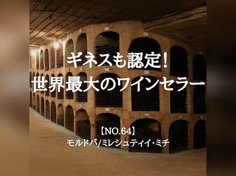 タビイクのインスタグラム：「. 【64.モルドバ共和国🇲🇩】  モルドバはワインが有名な国。ミレシュティイ・ミチはそんなモルドバにあるワイン工場🍷  地下には石灰岩で出来たワインセラーがあり、その長さはなんと250kmと世界最大規模！！  加えて、そこに寝かされているワインの本数も世界最多の200万本🍾🍾🍾これはギネスブックにも認定されています📚  ワイン好きなら是非ここのツアーに参加してほしい！！  .  モルドバと聞いても何も思い浮かばない人も多いはず…。  特に観光名所もなく、地元の人が「何もない」と言うこともしばしば😅  しかし、ルーマニアとロシアの食文化が混ざった独特のモルドバ料理🍽、品質が良いモルドバワイン🍷など、隠れた魅力が多い国です。  【#タビイク世界制覇 】  photo by milestii-mici.md ✼••┈┈••✼••┈┈••✼••┈┈••✼••┈┈••✼ ••┈┈••✼ ﻿  \\写真で世界全ての国を巡る［写真で世界制覇］//  海外に行けない今だから 他の国のこともっと知ってみませんか？  @tabiiku をタグ付けすると、お写真が紹介されるかも！？  ✼••┈┈••✼••┈┈••✼••┈┈••✼••┈┈••✼ ••┈┈••✼  #旅行好き#絶景 #タビイク #モルドバ #Mordova #ヨーロッパ #秘境  #ワイン好きな人と繋がりたい #ミレシュティイミチワイナリー #tabippo」