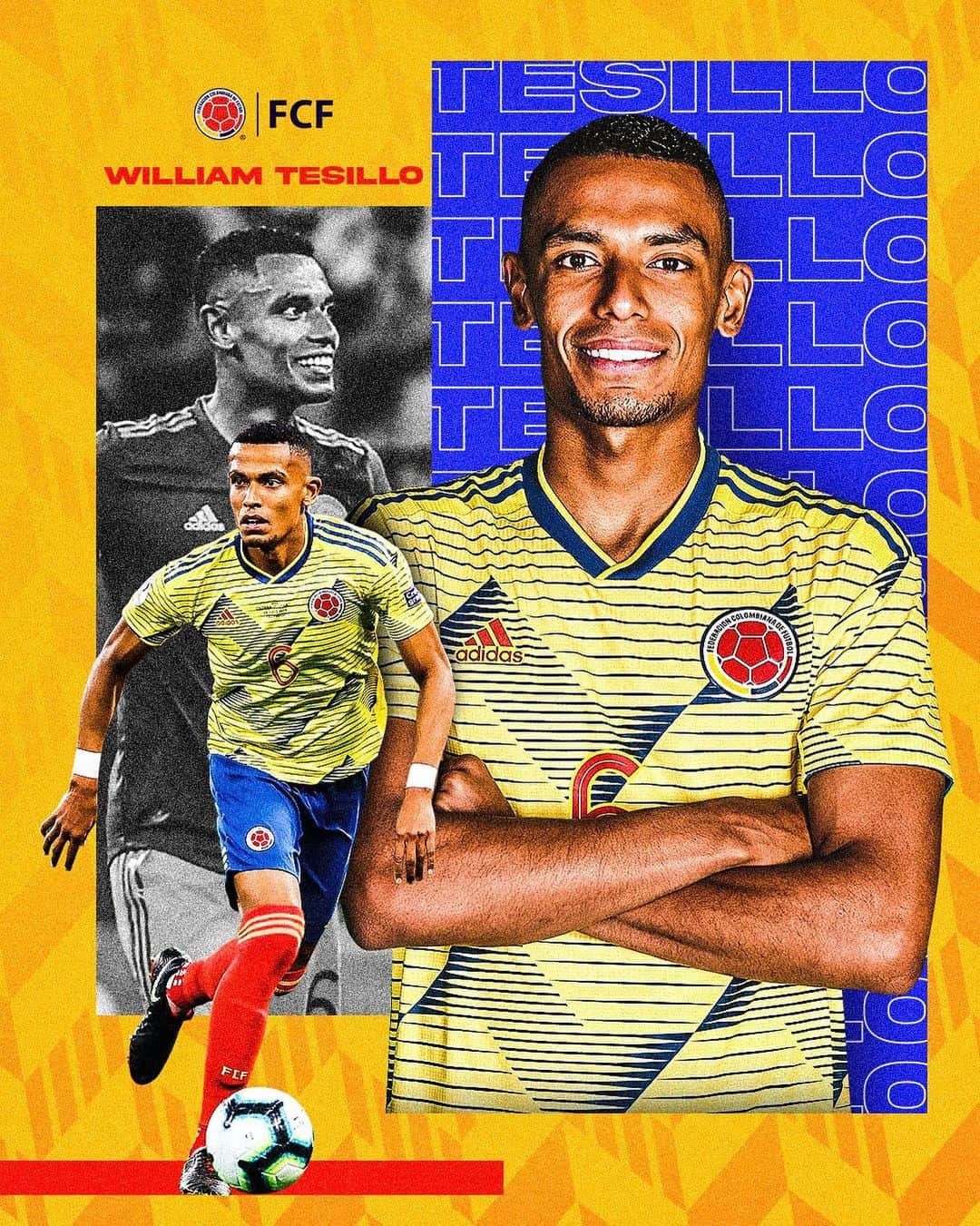 サッカー コロンビア代表チームのインスタグラム：「¡Felicitaciones @tesillowilliam !  Enviamos un gran saludo de cumpleaños a nuestro defensor 🤙  Abrazo de gol 👊」