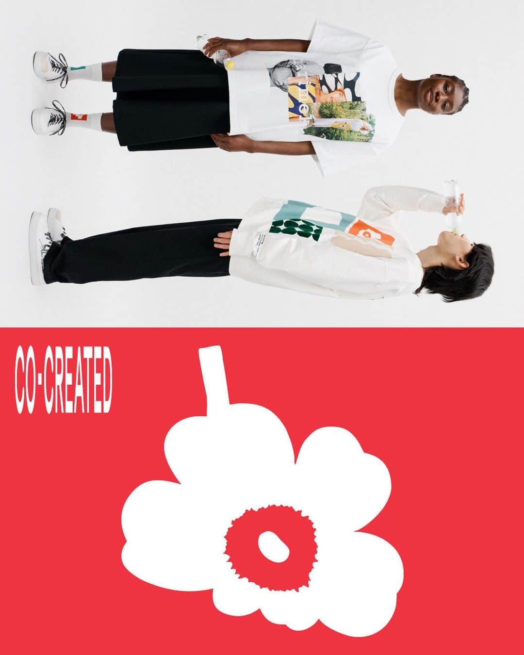 マリメッコのインスタグラム：「Now available: Marimekko Co-created. Heritage meets the future. Created in collaboration with Antti Kekki, @anttikekki , and Matts Bjolin, @mattsbjolin . ⠀⠀⠀⠀⠀⠀⠀⠀⠀ The limited-edition capsule combines some of the most iconic Maija Isola prints with Armi Ratia’s quotes and archive photographs from three decades into a heritage-inspired collage with a contemporary edge.  ⠀⠀⠀⠀⠀⠀⠀⠀⠀ Get inspired by a creative take on iconic design – link in bio.  #marimekko」