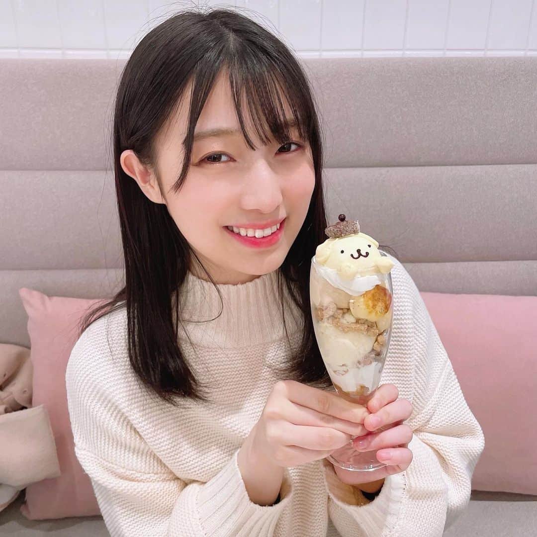 安部若菜さんのインスタグラム写真 - (安部若菜Instagram)「NMB48×ポムポムプリン  きゃわだね〜🍮🤍 . . . #ポムポムプリン #ポムポムプリンカフェ #パフェ #梅田カフェ #大阪カフェ #nmb48」2月2日 22時47分 - _wakapon_