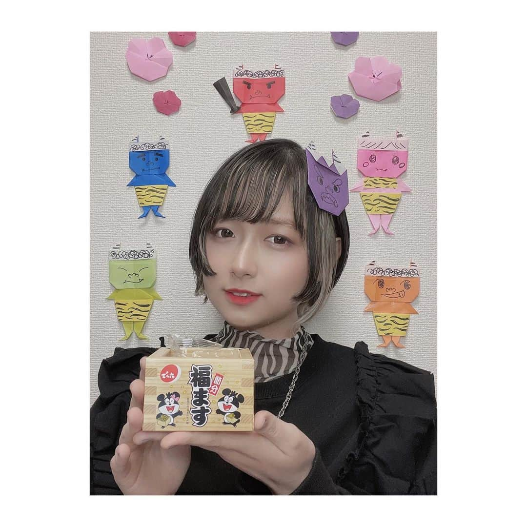 RIRIKOさんのインスタグラム写真 - (RIRIKOInstagram)「さあ、倒してみな。 ・ ・ #折り紙 #節分2021 #豆まき #豆まき会」2月2日 22時52分 - ririkonoinsta