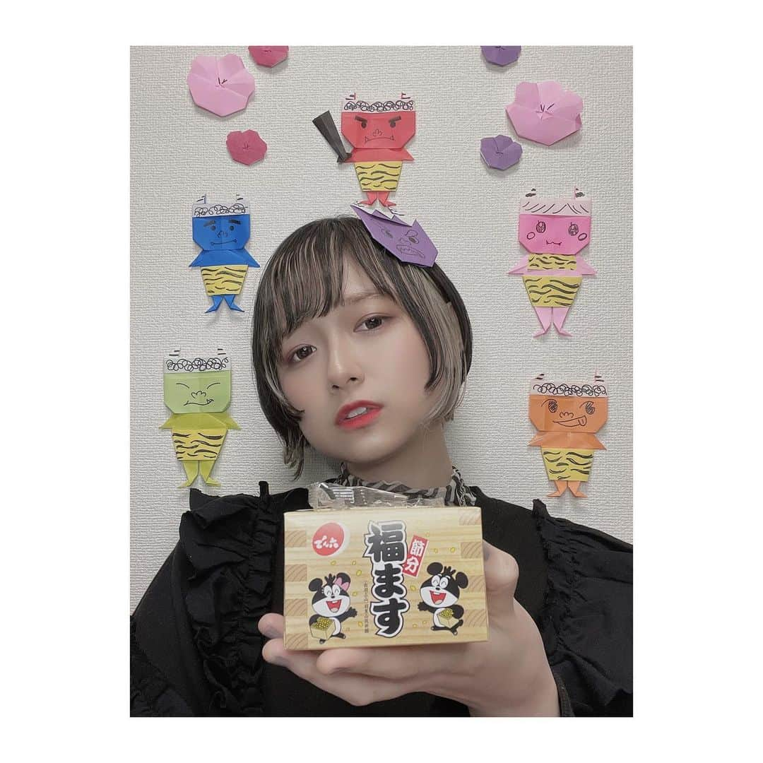 RIRIKOさんのインスタグラム写真 - (RIRIKOInstagram)「さあ、倒してみな。 ・ ・ #折り紙 #節分2021 #豆まき #豆まき会」2月2日 22時52分 - ririkonoinsta