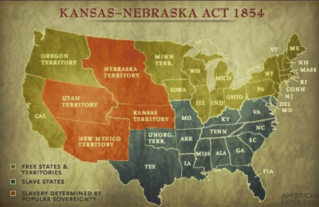 レイ・アレンのインスタグラム：「In January 1854, Senator Stephen Douglas introduced a bill that divided the land west of Missouri into two territories, Kansas and Nebraska. He argued for popular sovereignty, which would allow the settlers of the new territories to decide if slavery would be legal there. Antislavery supporters were outraged because, under the terms of the Missouri compromise of 1820, slavery would have been outlawed in both territories. The Kansas-Nebraska act passed on May 30th 1854. Pro-slavery and anti-slavery settlers rushed to Kansas , each side hoping to determine the results of the election held after the law went into effect.  The conflict turned violent, creating a rift. Opponents of the Kansas-Nebraska act helped found the Republican Party, which opposed slavery into the territories. This act moved the United States closer to Civil War. #history #everythingisconnected #learnfromthepastcreatethefuture #nowyouknow」