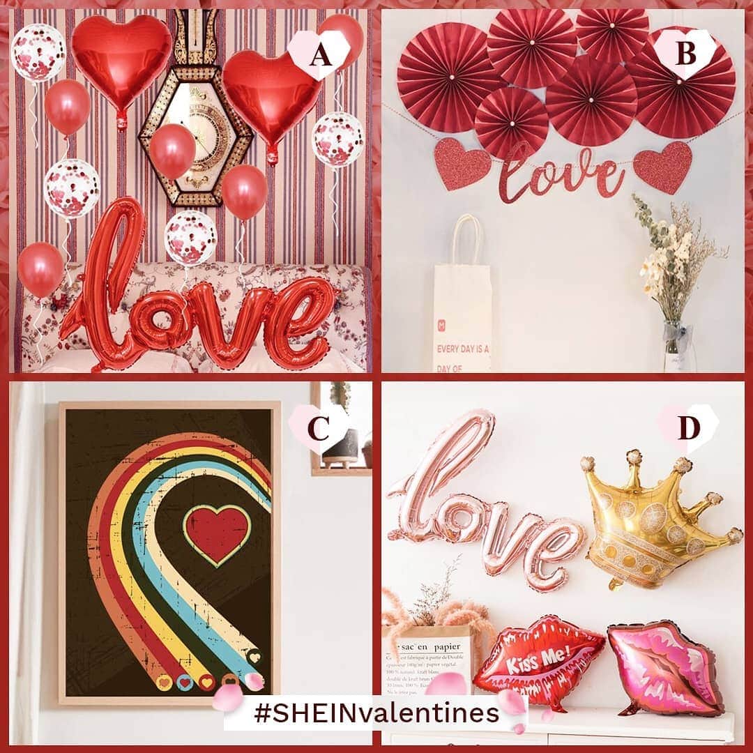 SHEINのインスタグラム：「Valentine's Day is coming up soon, and whether you're spending the day with a significant other, family, or friends, SHEIN has you covered! 💗🌹  To help you prepare, we're giving away $4,000 in SHEIN gift codes so you can spoil your special someone(s)! Let us know your thoughts each week for a chance to WIN BIG! 🛍✨  HOW TO ENTER: 💕 1. Follow @SHEINofficial and like this post 💕 2. Tell us your favorite Valentine's Day Home Decor (A/B/C/D), repost it, & tag #SHEINvalentines  💖 Prizes: 20 winners will be selected each week to win a $50 gift code. Winners will be announced on 1.15/1.22/1.29/2.5 via our Instagram story!  👉 Please Note:⁣ 1. Your accounts need to be public so that we could see your entries.⁣ 2. The gift code needs to have an email address registered to a SHEIN account. Multiple winners with the same address would be treated as one winner with one gift code. 3. SHEIN reserves the right to final interpretation.⁠」