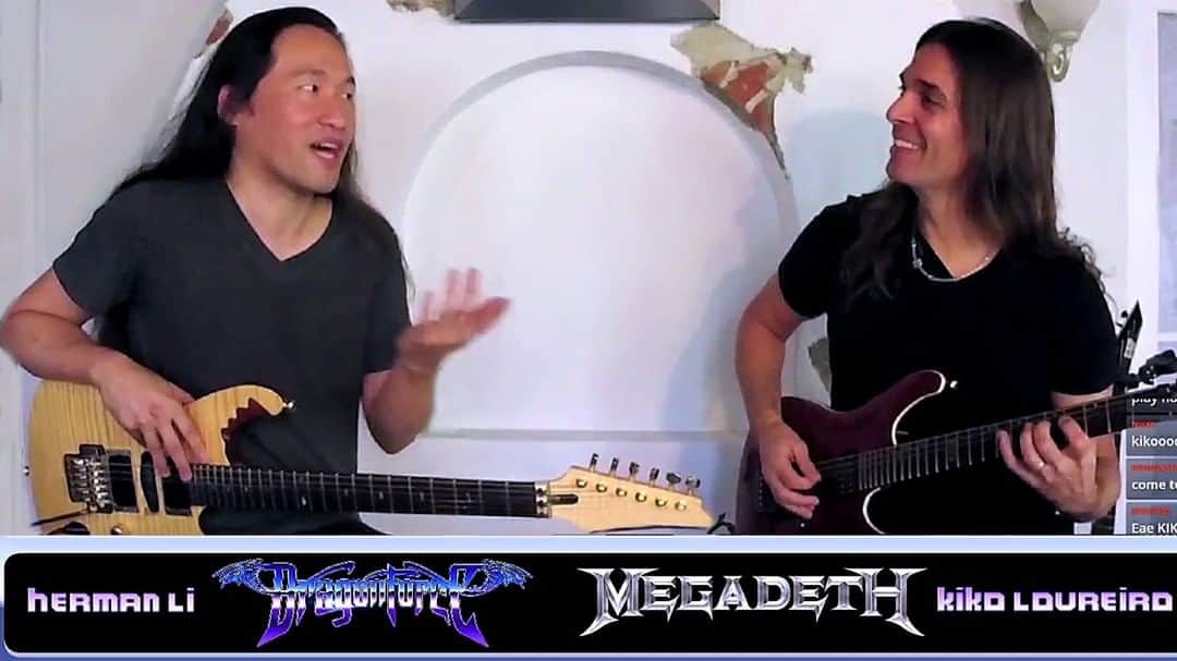 DragonForceさんのインスタグラム写真 - (DragonForceInstagram)「VID @HermanLi #ShredTalk with @kikoloureiro @Megadeth pre-covid! What's your fave #Megadeth album? Us, Rust in Peace. Link on bio or head over to our Youtube as usual! #dragonforce #hermanli #megadeth #kikoloureiro #guitar #guitarsolo #shredguitar #angra」2月3日 2時00分 - dragonforcehq