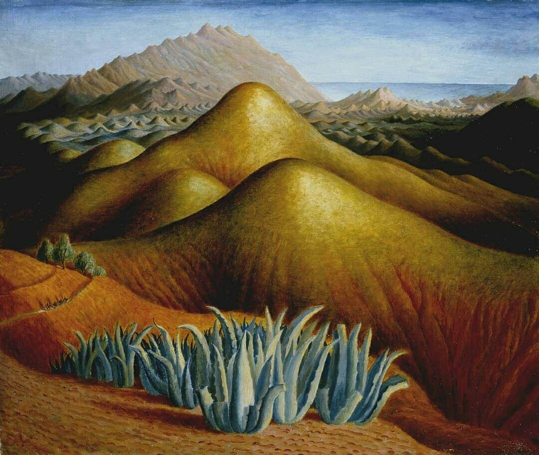 テート・ギャラリーさんのインスタグラム写真 - (テート・ギャラリーInstagram)「#WorkOfTheWeek is Dora Carrington's dreamy mountainscape: 'Spanish Landscape with Mountains' c.1924. ⛰️🌵 ​Carrington made studies for this painting in Yegen—a village in the South of Spain with spectacular views of the Sierra Nevada mountain range and across the sea to Africa. She wrote of the works inspired by this view: ‘They transport me into another world. I cannot express quite what a relief it is.' ​ Carrington responds to the landscape with vibrant oranges and yellows, in a departure from the blues and greens which dominate her earlier paintings of the English countryside, for example 'Farm at Watendlath' 1921 (swipe left to see this one). The enormous scale of the mountains is emphasised by the inclusion of four mules and their riders which are just visible along a narrow path. Carrington plays with scale throughout the painting—contrasting the cacti in the foreground with the steep, rolling mountains and then the jagged peaks in the background—giving the scene a sense of something unfamiliar and otherworldly.」2月3日 2時55分 - tate