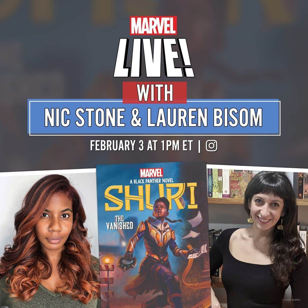 Marvel Entertainmentさんのインスタグラム写真 - (Marvel EntertainmentInstagram)「It's up to Shuri to save Wakanda! Tune in on Instagram TOMORROW at 1PM ET for a LIVE conversation with author @NicStone and editor Lauren Bisom about the new @ScholasticInc novel starring the princess of Wakanda.」2月3日 3時16分 - marvel