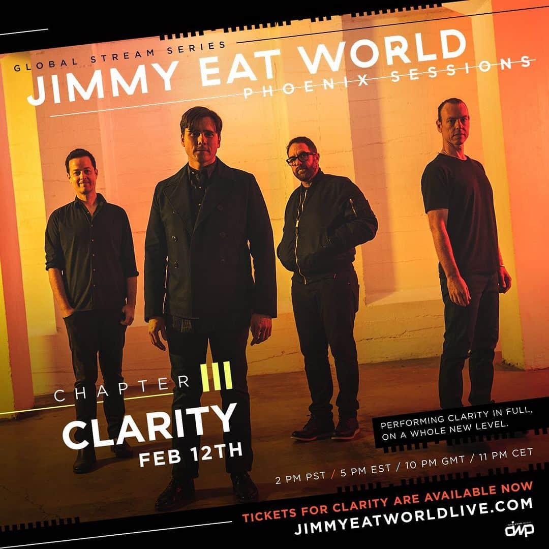 Jimmy Eat Worldさんのインスタグラム写真 - (Jimmy Eat WorldInstagram)「One more installment of #PhoenixSessions coming up: Chapter III - #Clarity!!! Get your ticket and join us February 12th. Link in bio.」2月3日 3時10分 - jimmyeatworld