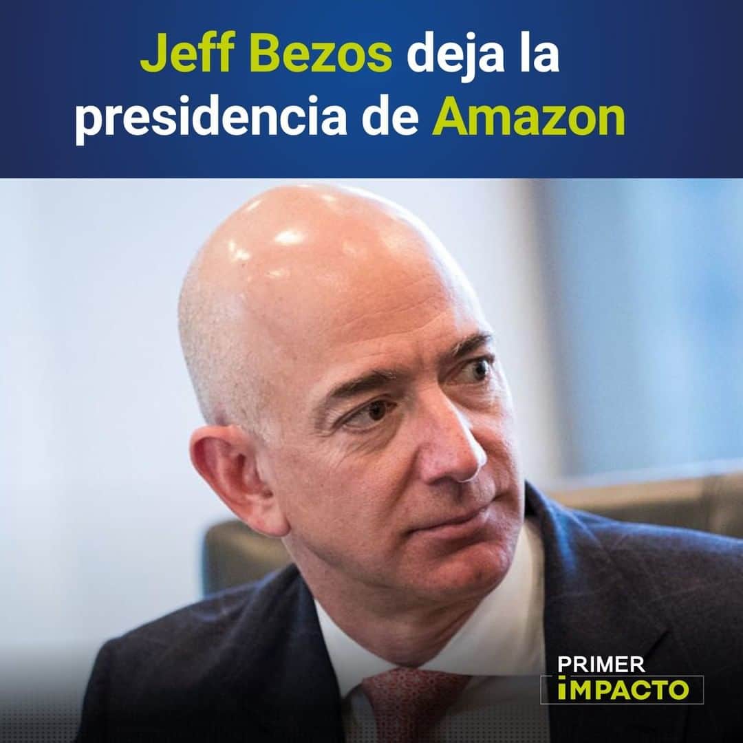 Primer Impactoさんのインスタグラム写真 - (Primer ImpactoInstagram)「La compañía #Amazon anunció este martes de que su fundador, #JeffBezos, dejará el cargo como presidente de la compañía que fundó hace 31 años en el tercer cuatrimestre de 2021.   #AndyJassy ocupará su puesto a partir de entonces, de acuerdo con Bloomberg News.  Más de esta noticia en el link de nuestra biografía.  #PrimerImpacto.」2月3日 6時49分 - primerimpacto