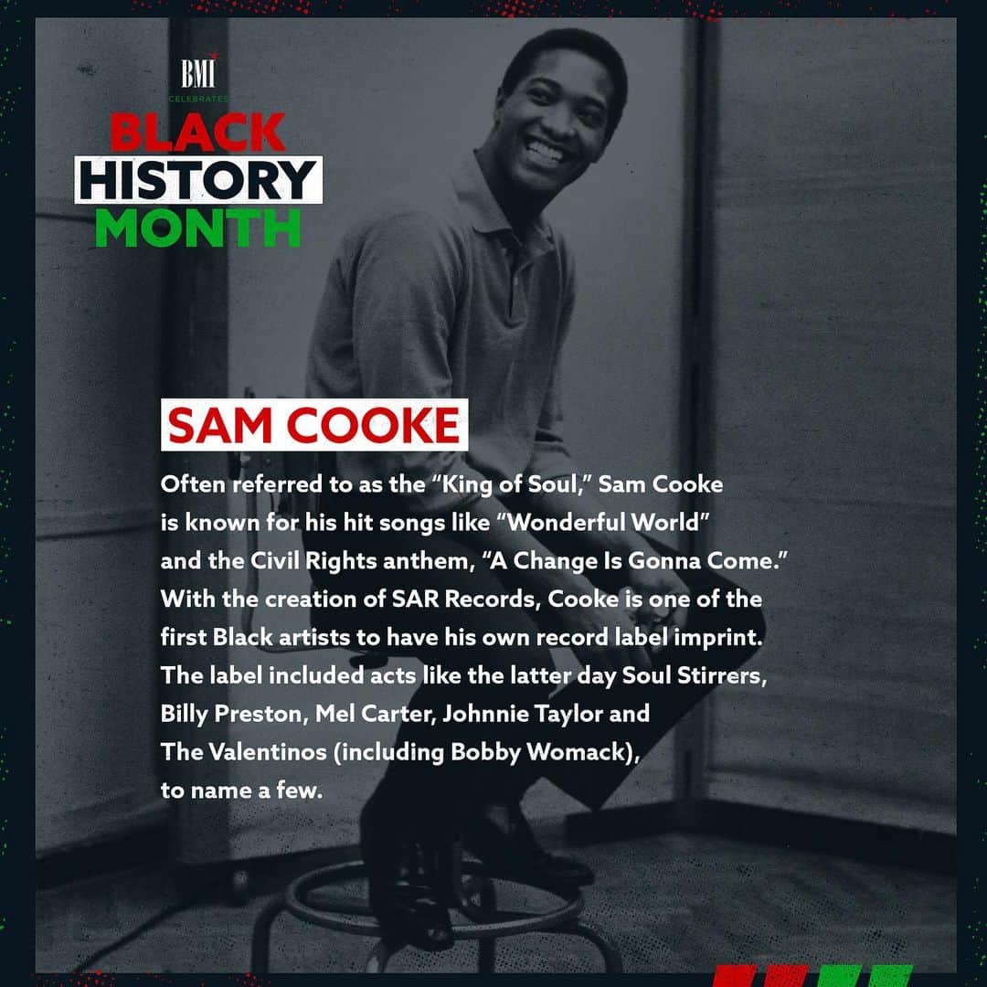 Broadcast Music, Inc.のインスタグラム：「Celebrating the “King of Soul,” Sam Cooke! #BlackHistoryMonth #SamCooke」