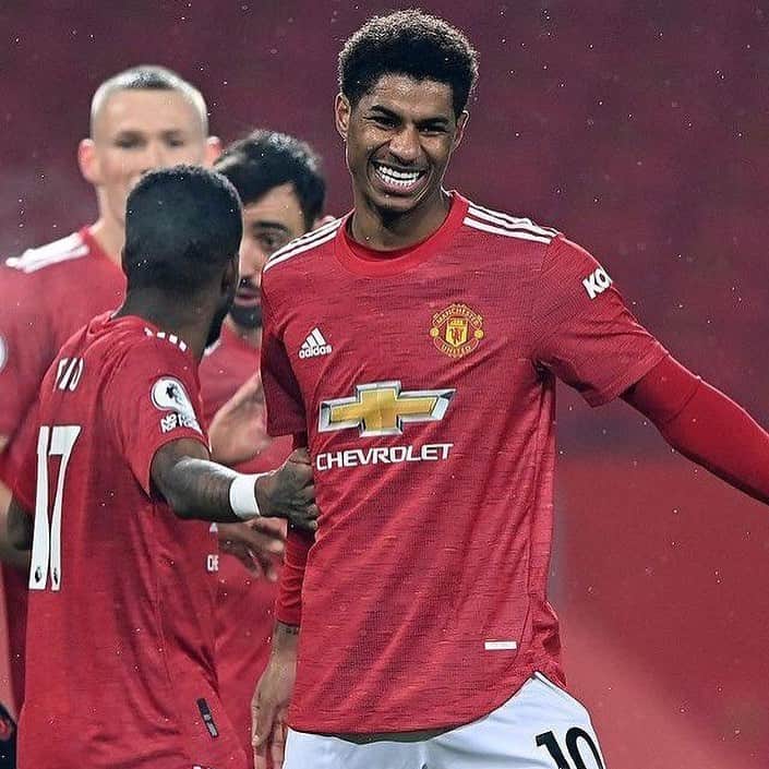マーカス・ラッシュフォードのインスタグラム：「8️⃣3️⃣ special moment for me as a boyhood United fan, passing King Eric’s record. Loved it out there tonight, great team performance ♥️」