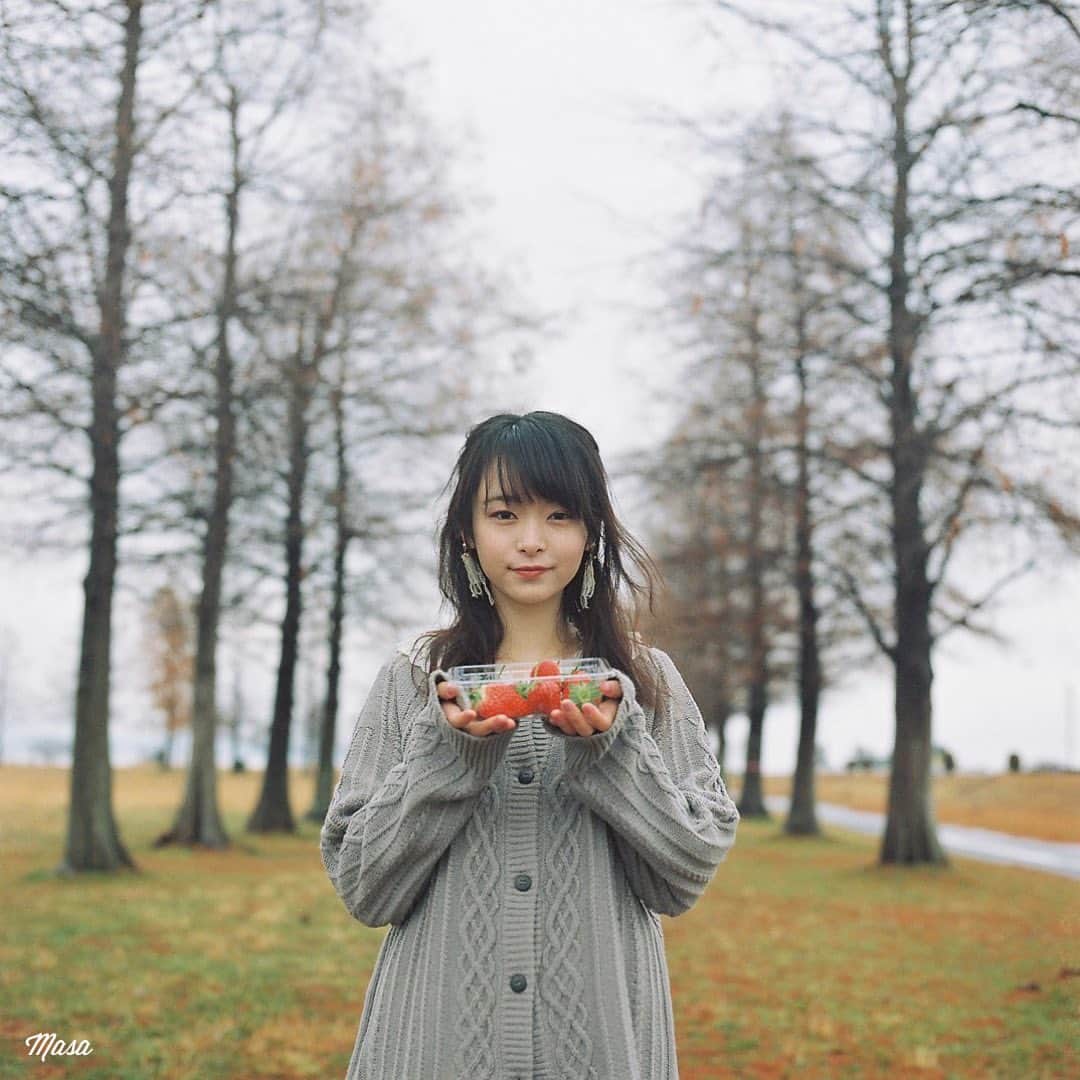 のインスタグラム：「. . . いちごが似合うな〜🍓 . あやちゃんと曇り率高い😅 次こそは晴れて欲しい💦 . . 1：Hasselblad 500C/M 2,3,4：Fujifilm Xpro2  . . . . 現在、滋賀県内のみで感染対策をしての撮影のみとしています。ご相談ください😌 . 撮影日 : 2021年1月 . #まっセル #エビプリ #hasselblad #ハッセルブラッド#instagramjapan #igersjp #tokyocameraclub #team_jp_  #art_of_japan_ #photogenic_jp #GPW_members_only #good_portraits_world #film_jp #film #フィルム #film_com #filmcamera #filmphotography #portrait #ポートレート #photogram_archive #todays_blue_collection #team_jp_ #shiga #滋賀 #何気ない瞬間を残したい #jp_portrait部 #いちご狩り #いちご #portra800 #期限切れフィルム」