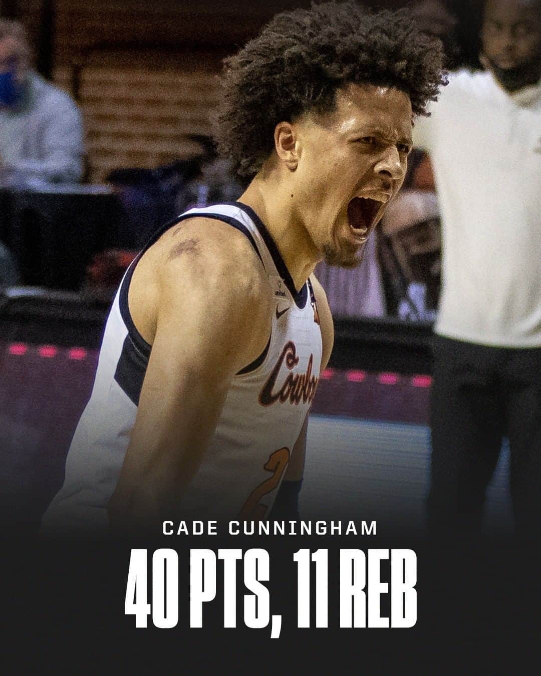 espnのインスタグラム：「Oklahoma State upsets No. 7 Oklahoma in OT behind @cadecunn1ngham's 40 points 🤠🔥」