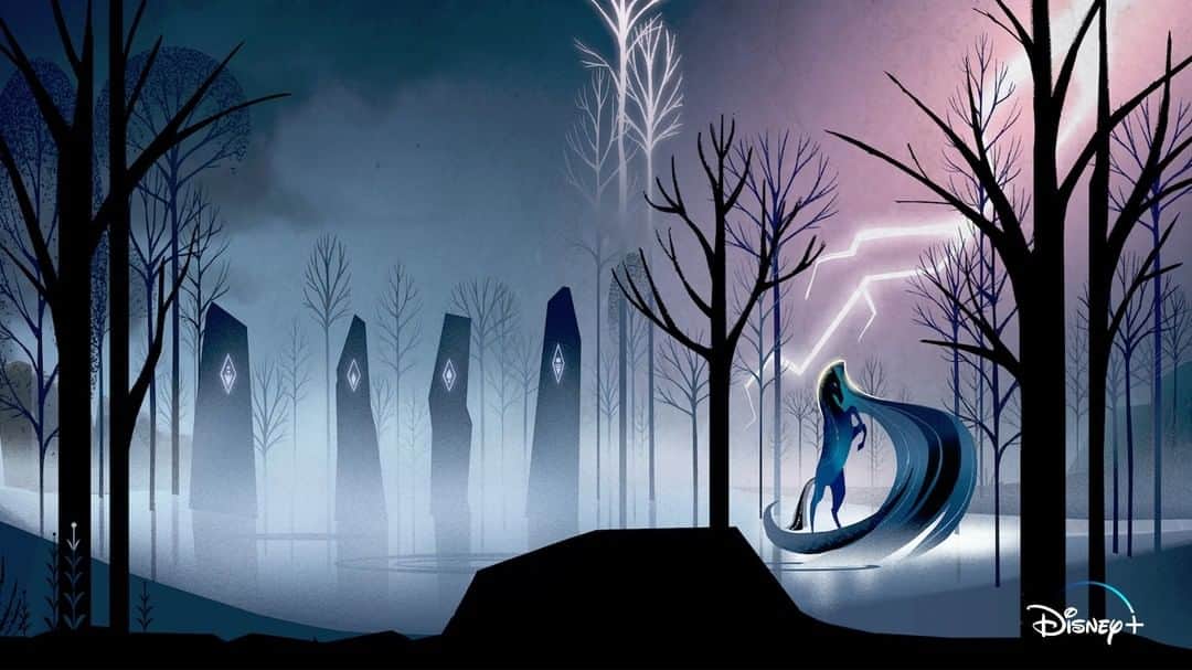 ウォルト・ディズニー・アニメーション・スタジオズさんのインスタグラム写真 - (ウォルト・ディズニー・アニメーション・スタジオズInstagram)「Did you know? The work of Disney Legends Mary Blair and Eyvind Earle inspired the graphic silhouettes and color styling of the Enchanted Forest in Myth: A Frozen Tale. The short is now streaming on #DisneyPlus. 🎨: Brittney Lee, Production Designer」2月28日 8時30分 - disneyanimation