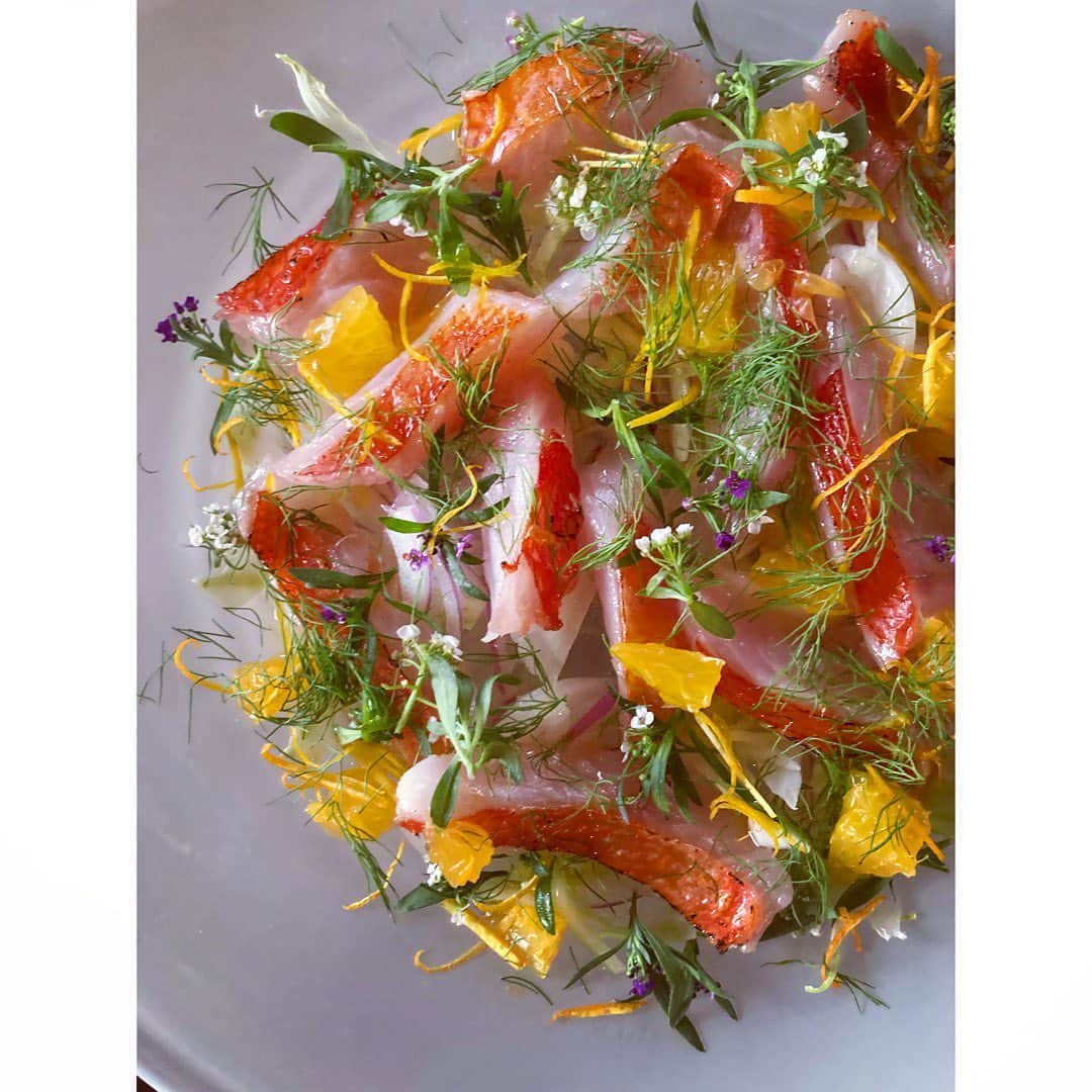 journaleatripのインスタグラム：「spring edible flower  炙り金目鯛 ポンカンとあんがとう農園の春  あんがとう。」