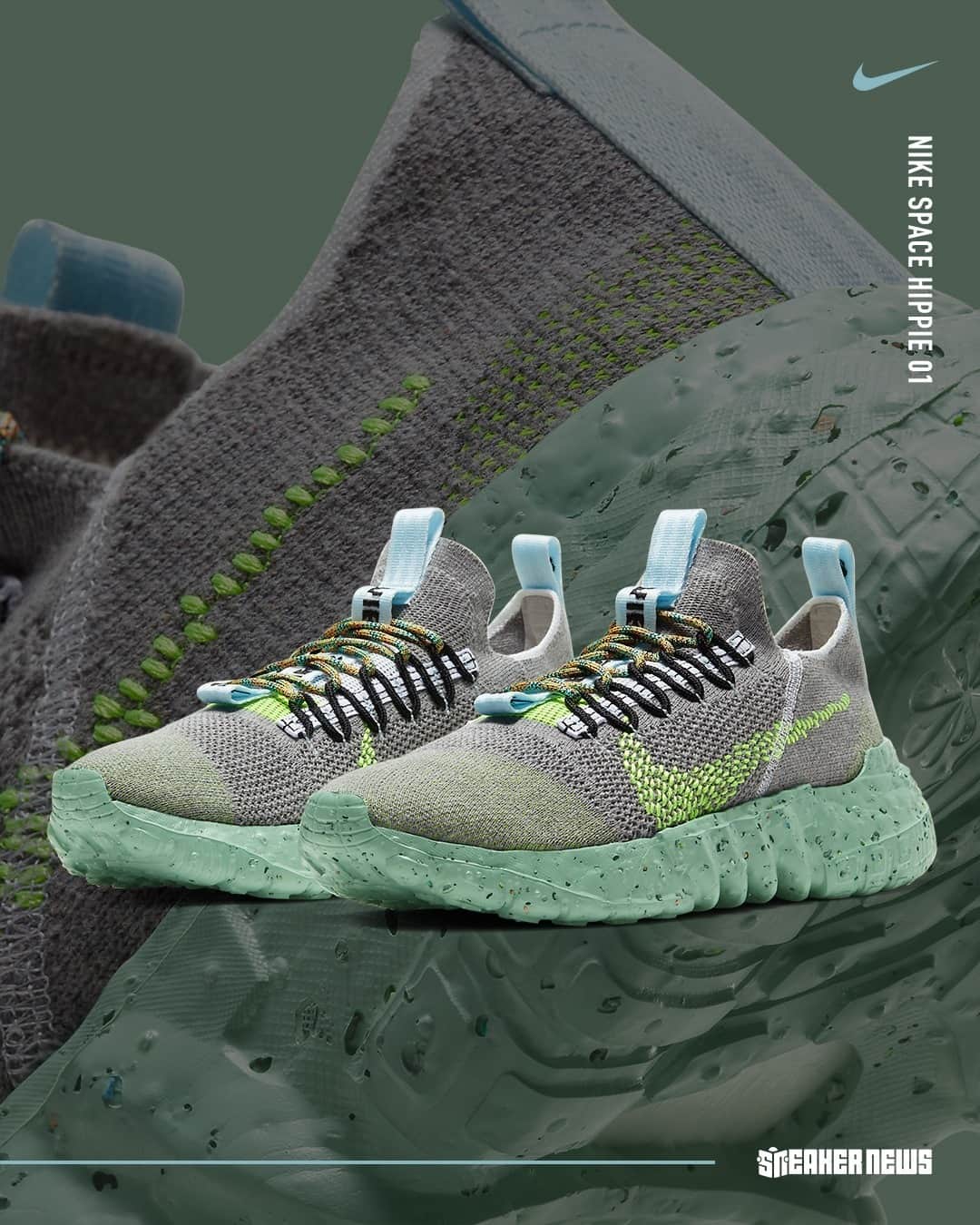 Sneaker Newsさんのインスタグラム写真 - (Sneaker NewsInstagram)「The pleasing "Healing Jade" colorway returns to the Space Hippie - this time in the 01 model. Can't wait to see it on the 02 and the 04. For a closer look at official images, tap the link in our bio.」2月28日 14時00分 - sneakernews