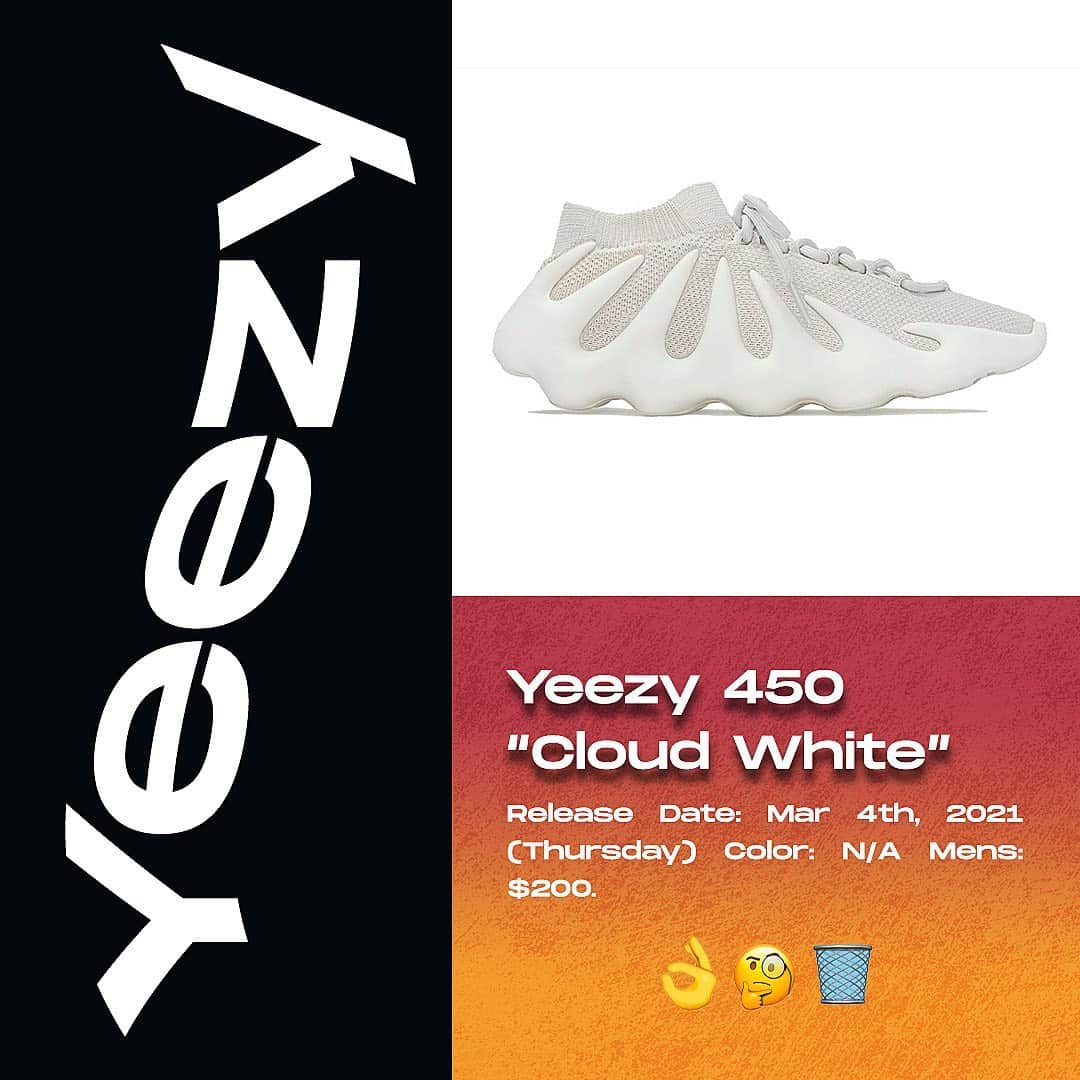 shoes ????のインスタグラム：「Yeezy Supply, March 4th. 👀 Are you feeling the 450’s?👇   #sneakers #sneakernews #nicekicks #hypebeast #highsnobiety #complexsneakers #brkicks #yeezysupply #kanyewest #ye #yeezy350 #solecollector #sneakersnstuff #kickstagram #shoeporn #supreme」