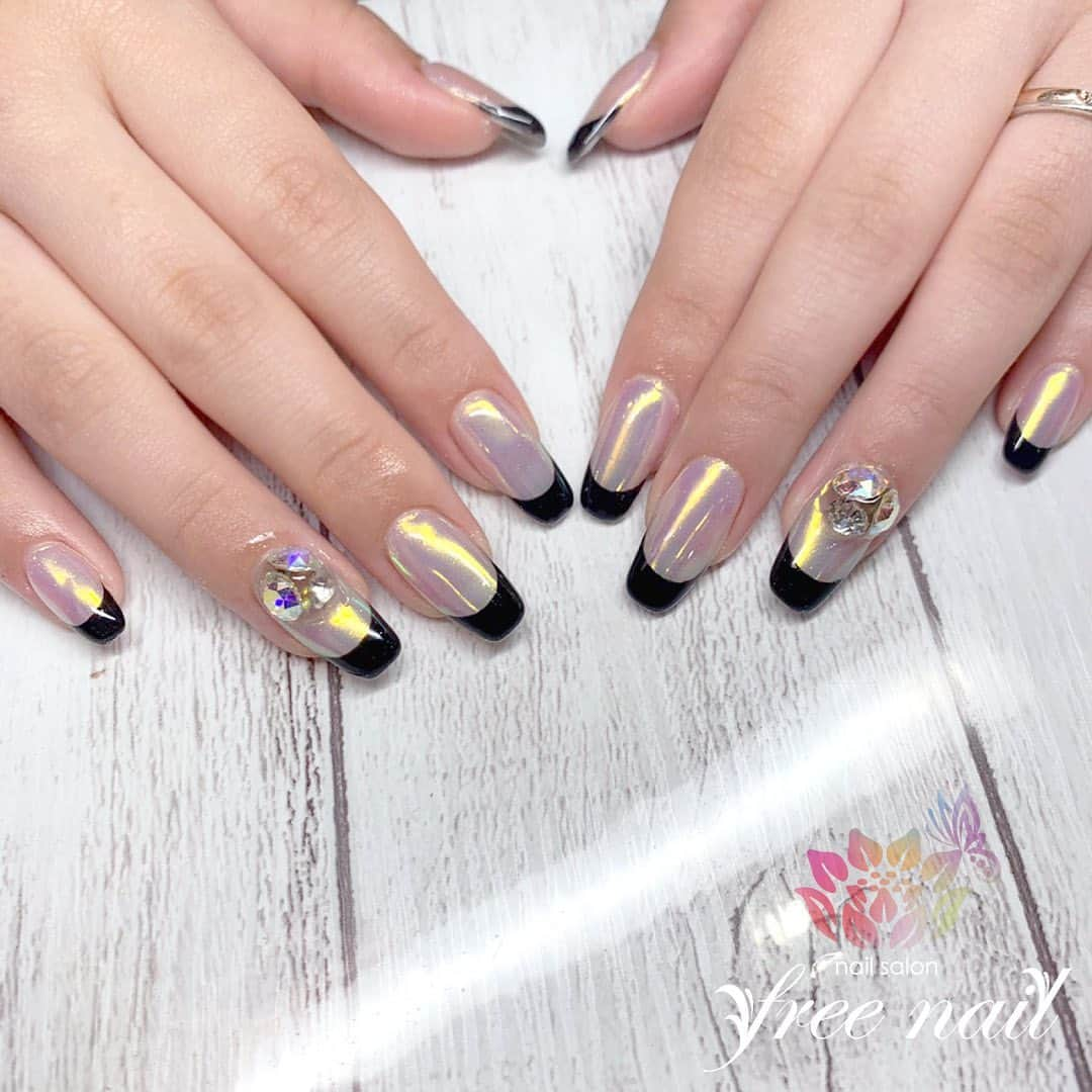 Free Nail フリーネイルさんのインスタグラム写真 Free Nail フリーネイルinstagram お客様ネイル ユニコーンフレンチ 大人おしゃれネイル ご来店ありがとうございました ネイルアート ジェルネイル ネイル