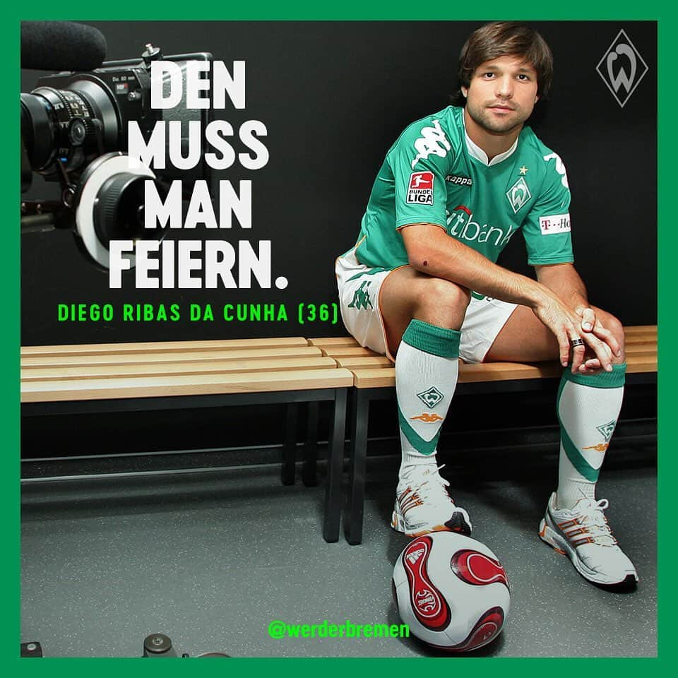 ヴェルダー・ブレーメンさんのインスタグラム写真 - (ヴェルダー・ブレーメンInstagram)「Happy Birthday @diegoribas10! 🎉💚 _______ #werder #bremen #svw #happybirthday #diego #legende」2月28日 19時04分 - werderbremen