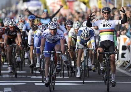 マーク・カヴェンディッシュのインスタグラム：「Kuurne-Brussel-Kuurne...  Completed it mate...  Twice...  Absolutely love this race. Only ever raced it these 2 times, so happy with a 100% win rate I guess, but still wish I was out there with the @deceuninck_quickstepteam boys today, hitting the cobbles, climbs and wind of Belgium. Come on lads, smash it!!!! 👊👊👊👊」