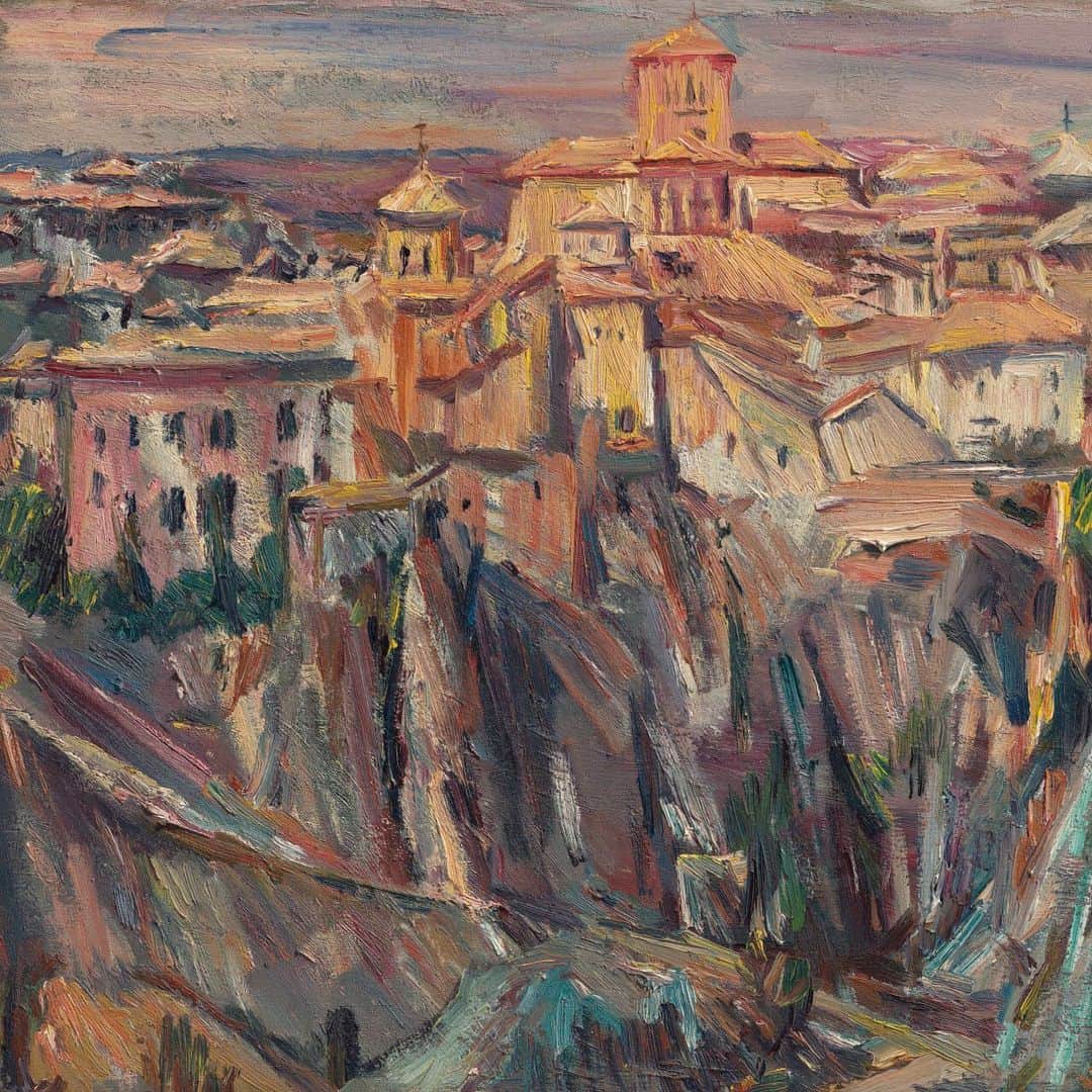 クリスティーズのインスタグラム：「Of all the places visited by David Bomberg (1890-1957), Spain quickly became the country he adored.⠀ .⠀ Enthralled by Cuenca's location perched on a high rock ridge, Bomberg eagerly painted a series of expressive canvases.⠀ .⠀ In the present work, the cathedral proudly occupies a lofty position. Set against a sweeping sky vigorously summarised by Bomberg's confident strokes, the prominent religious edifice towers above its neighbours.⠀ .⠀ Rivers flow on either side of the ridge, adding to the sense of energy which he conveyed through his impulsive brushmarks.⠀ .⠀ David Bomberg (1890-1957), 'Cathedral Group, Cuenca', 1934. Estimate: £400,000-£600,000.⠀ .⠀ Modern British Art Evening Sale — 1 March, London.⠀ .⠀ #landscapepainting #painting #landscape #DavidBomberg #Bomberg #spain #cuenca」