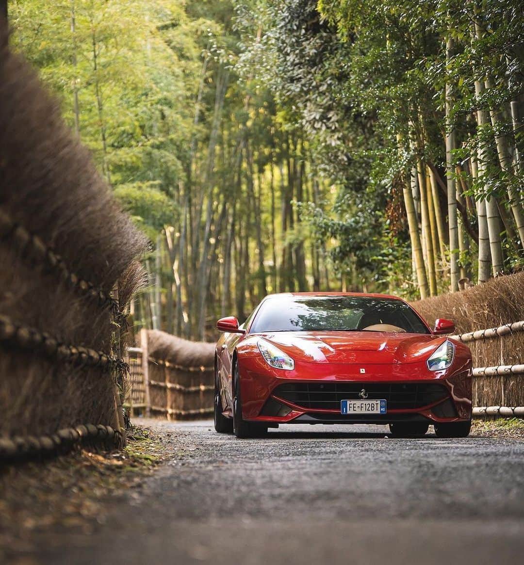 Ferrari APACのインスタグラム：「Kyoto zen meets Italian passion. #FerrariF12berlinetta #DrivingFerrari   Photo by @yokohone_1212」